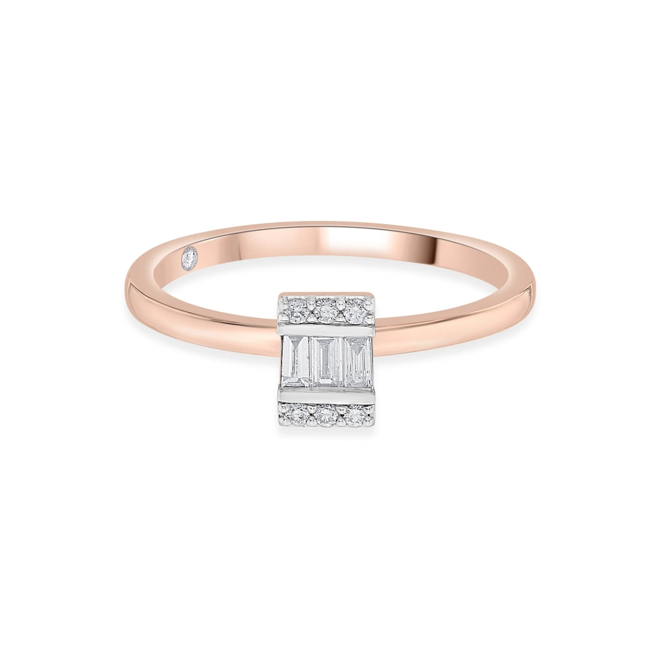 Gleaming Baguette Bliss Ring - Zen Diamond India