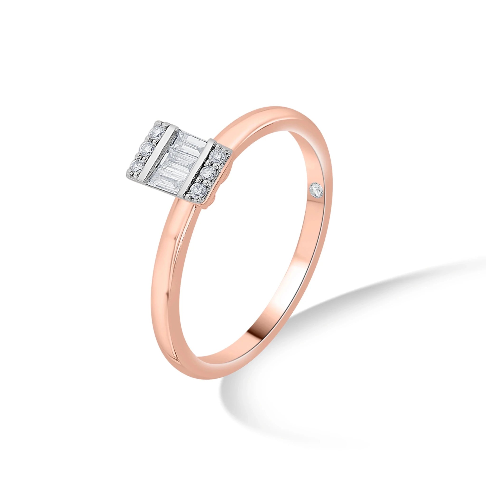 Gleaming Baguette Bliss Ring - Zen Diamond India