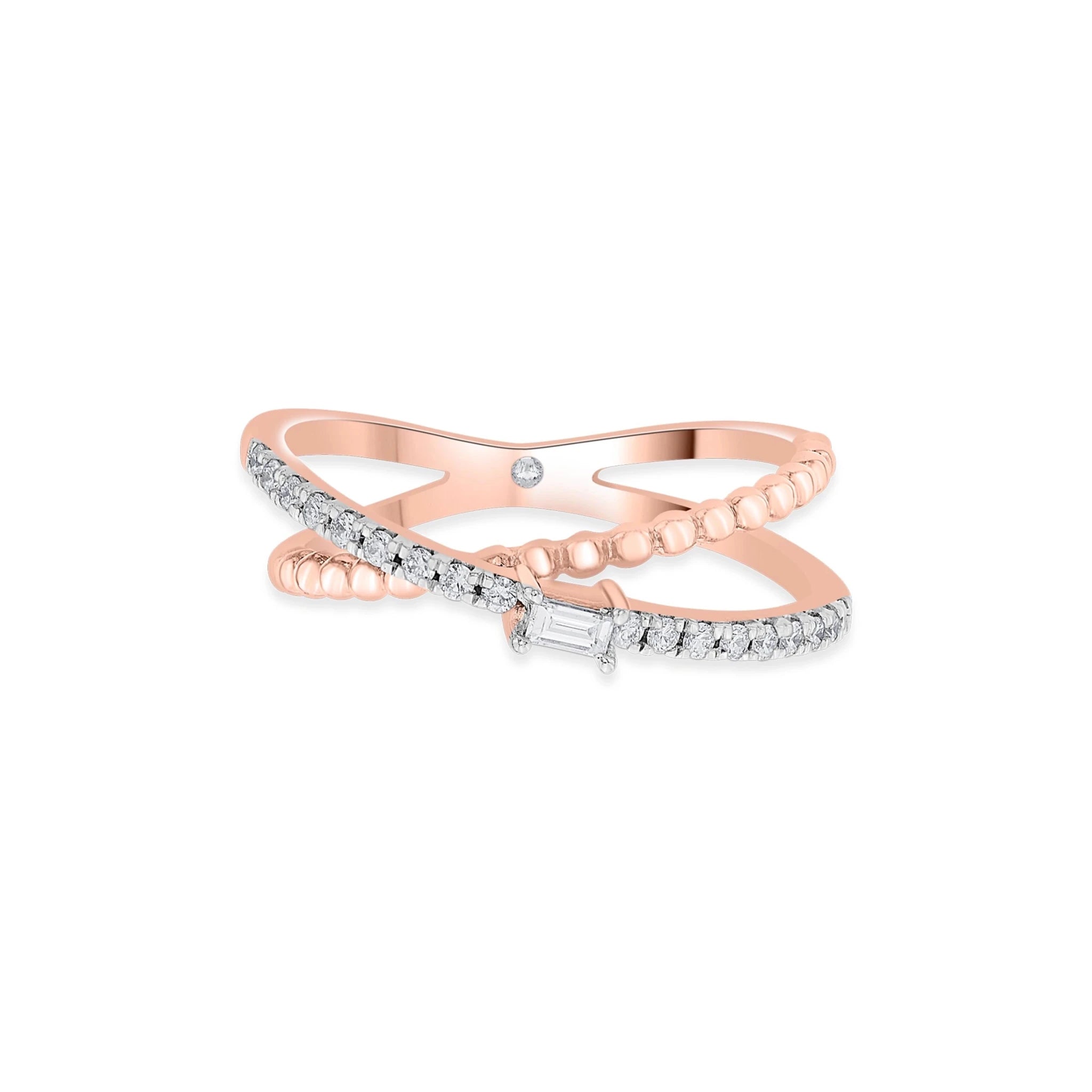 Facet Fusion Rose Baguette Glam Ring - Zen Diamond India