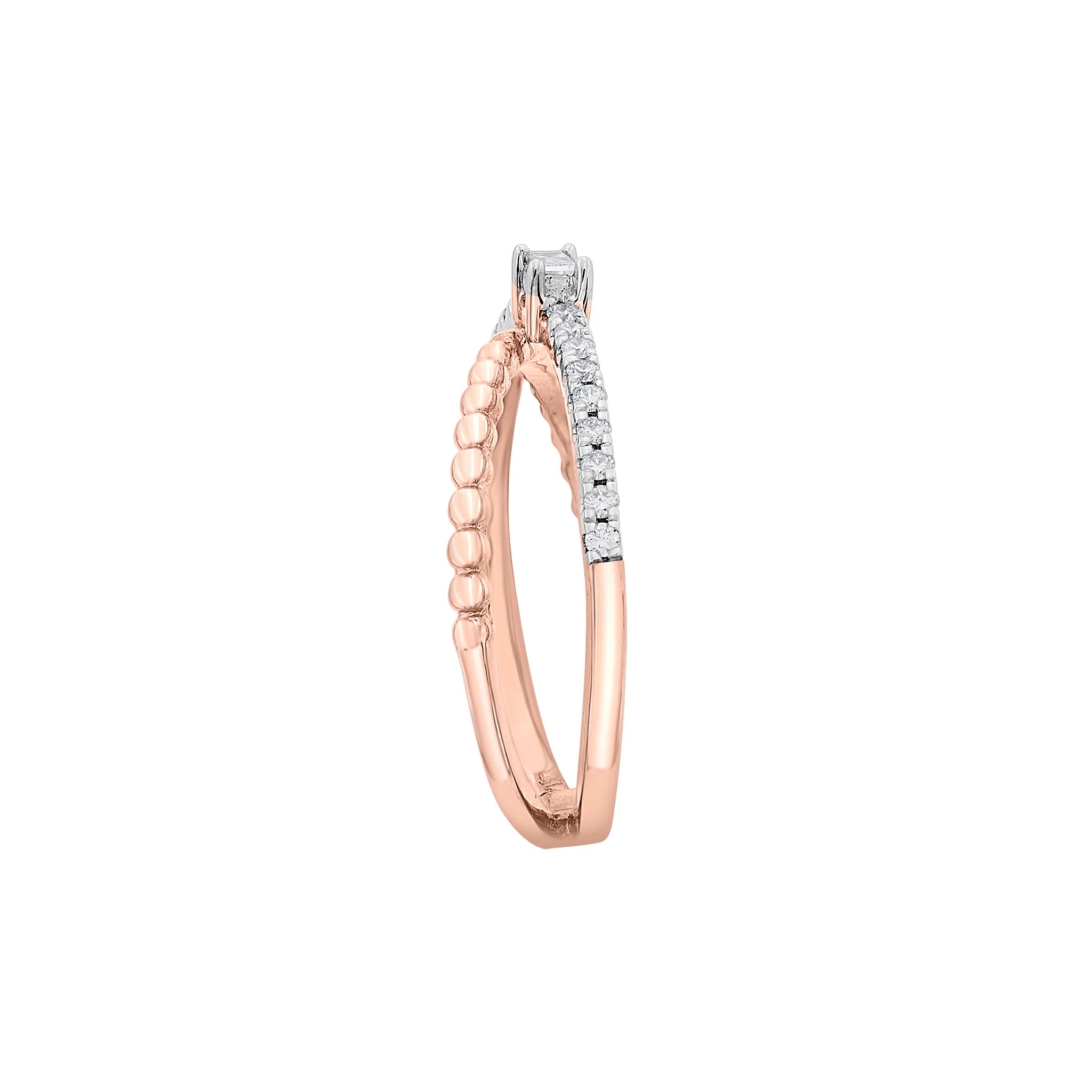 Facet Fusion Rose Baguette Glam Ring - Zen Diamond India