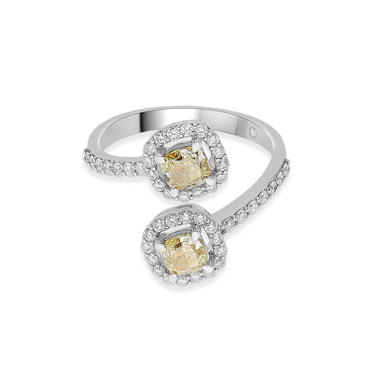 Solitaire Twin Cushion Wrap Ring - Zen Diamond India
