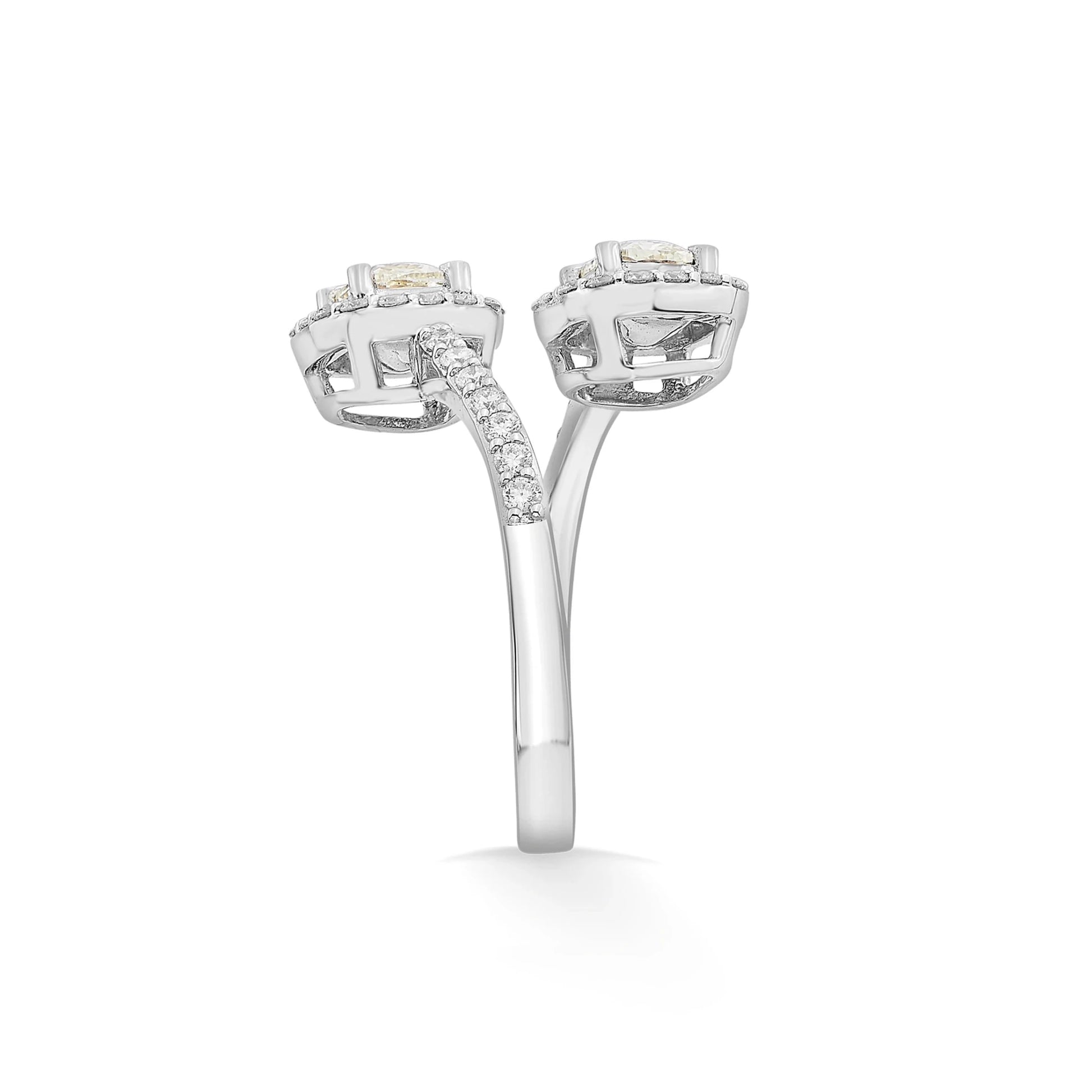 Solitaire Twin Cushion Wrap Ring - Zen Diamond India