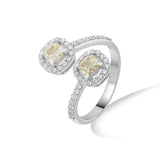 Solitaire Twin Cushion Wrap Ring - Zen Diamond India