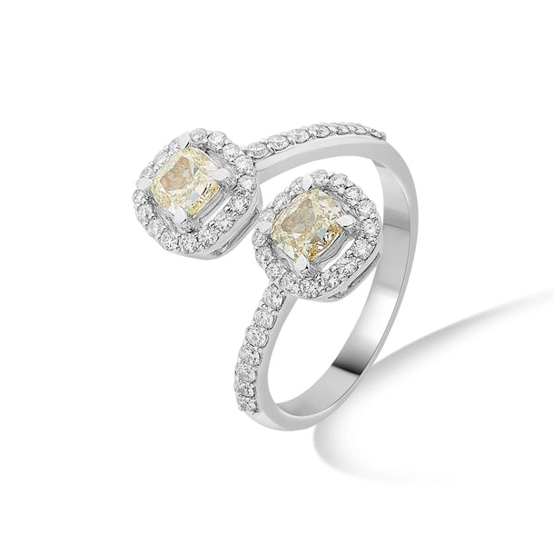 Solitaire Twin Cushion Wrap Ring - Zen Diamond India