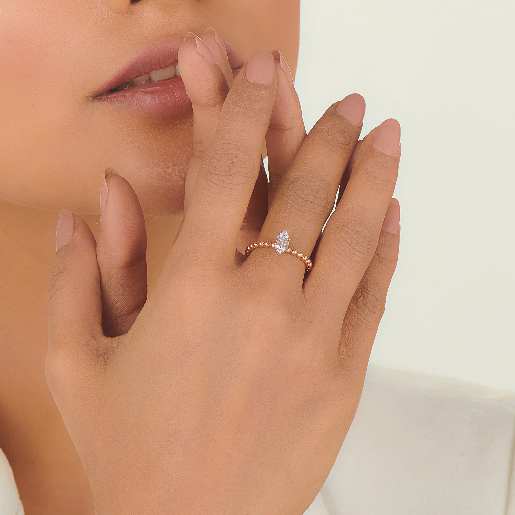 Boujee Beaded Diamond Empress Ring - Zen Diamond India