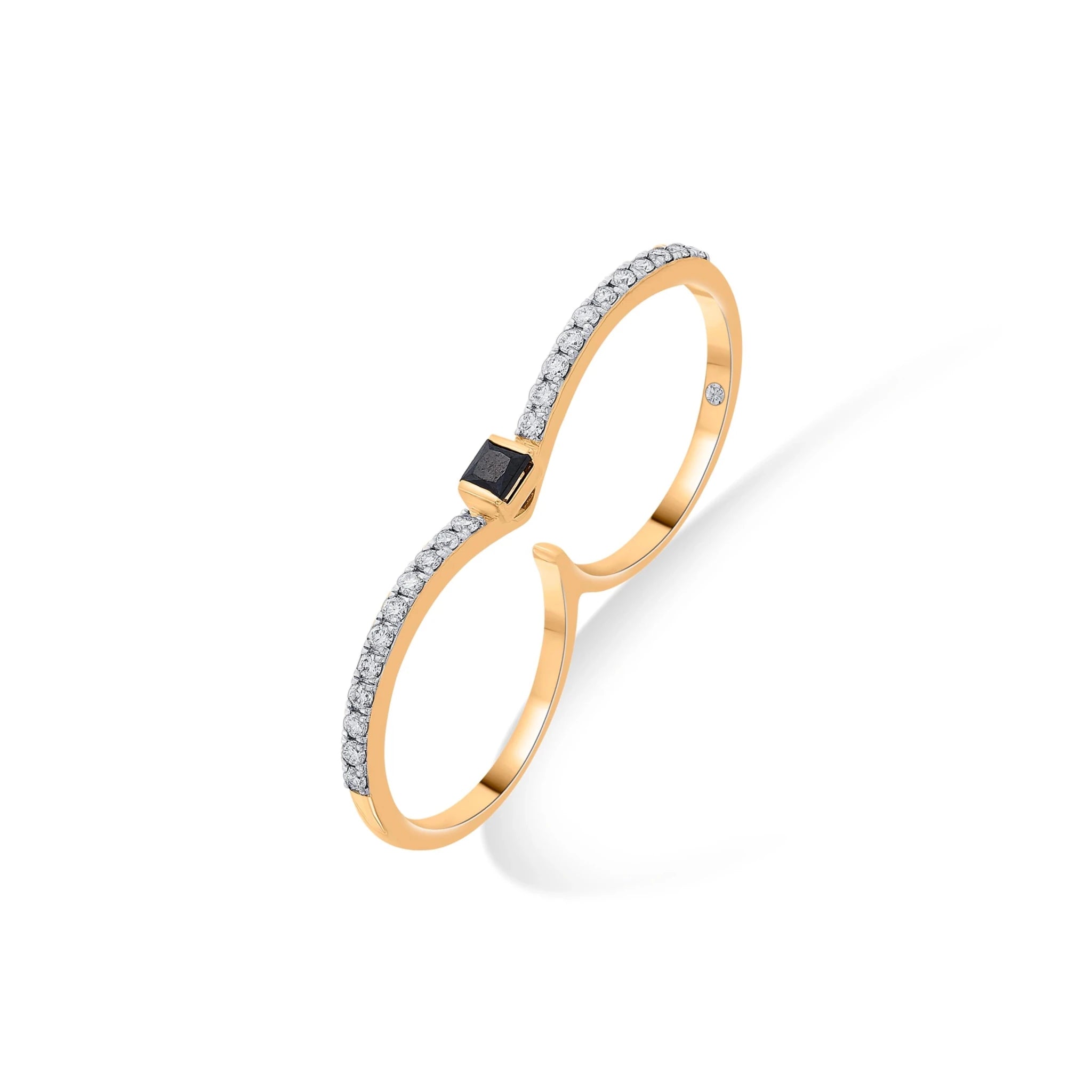 Kismet Muse Twin Band Ring - Zen Diamond India