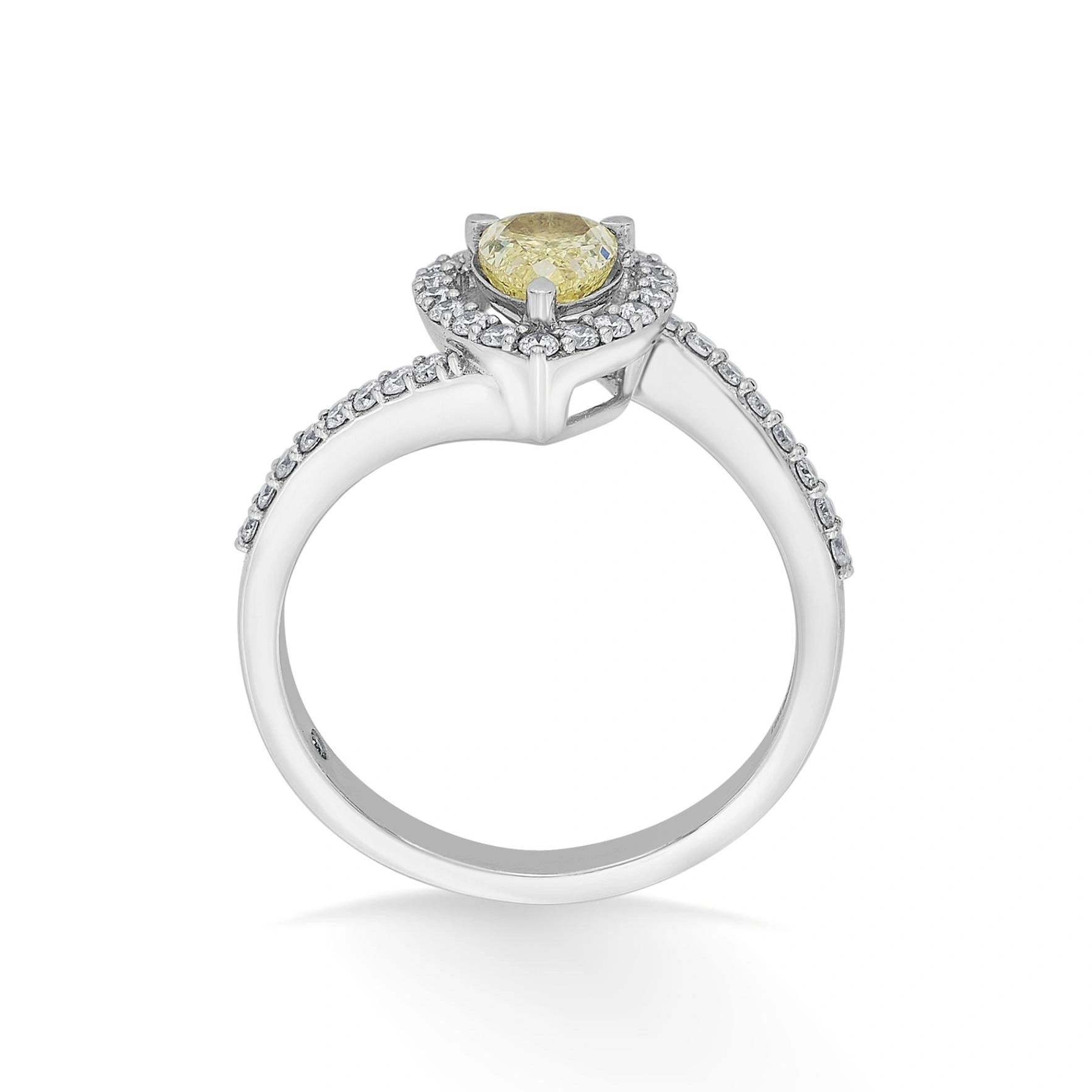 Solitaire Golden Glow Promise Ring - Zen Diamond India