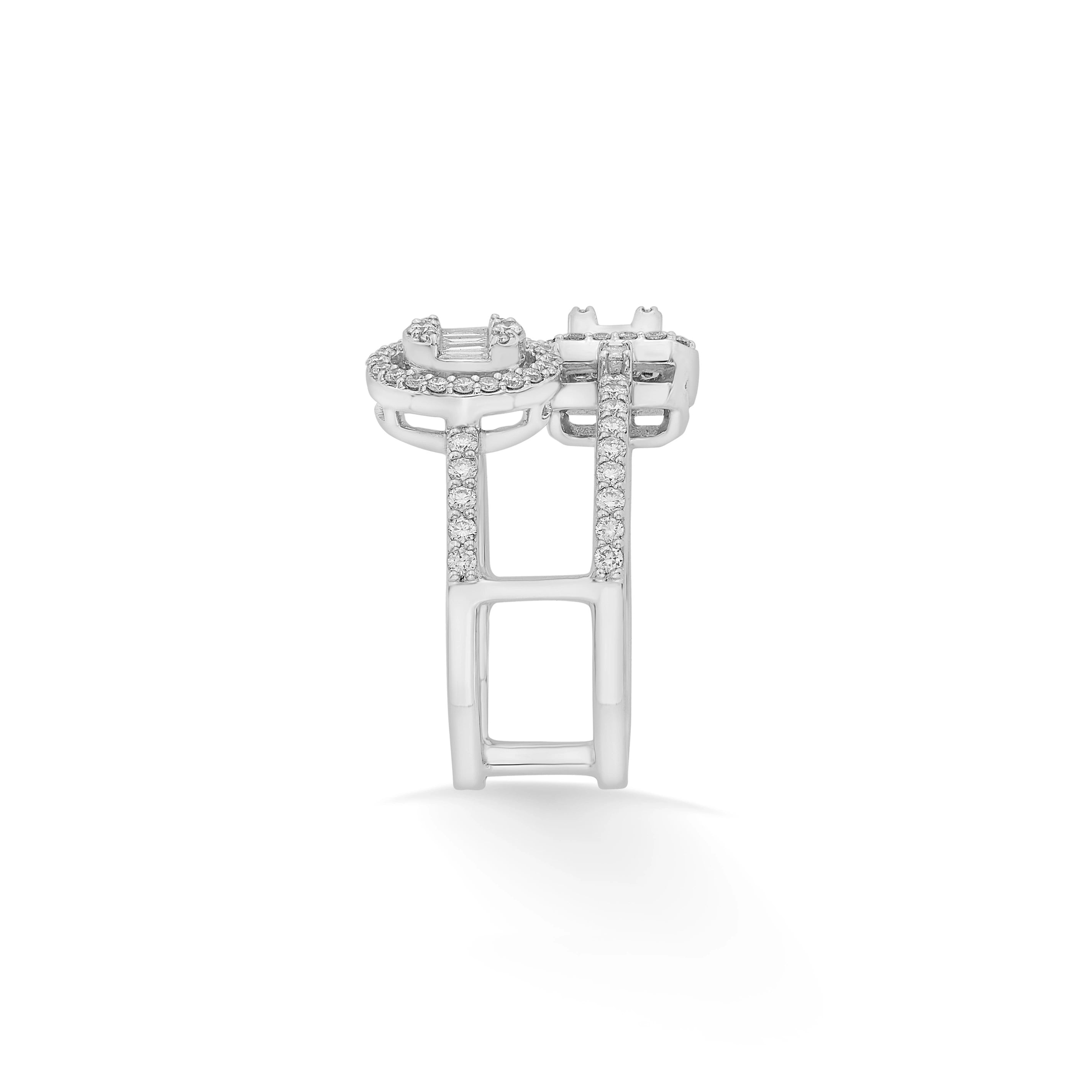 Facet Fusion Twin Blaze Diamond Ring - Zen Diamond India