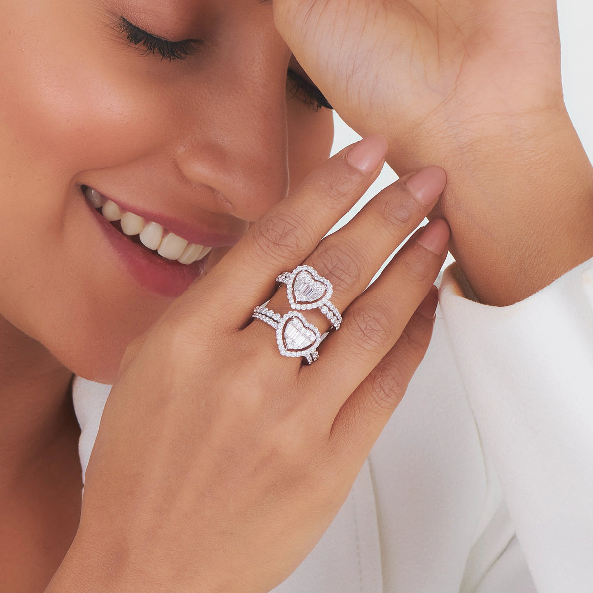Enchante Twin Teardrop Baguette Ring - Zen Diamond India