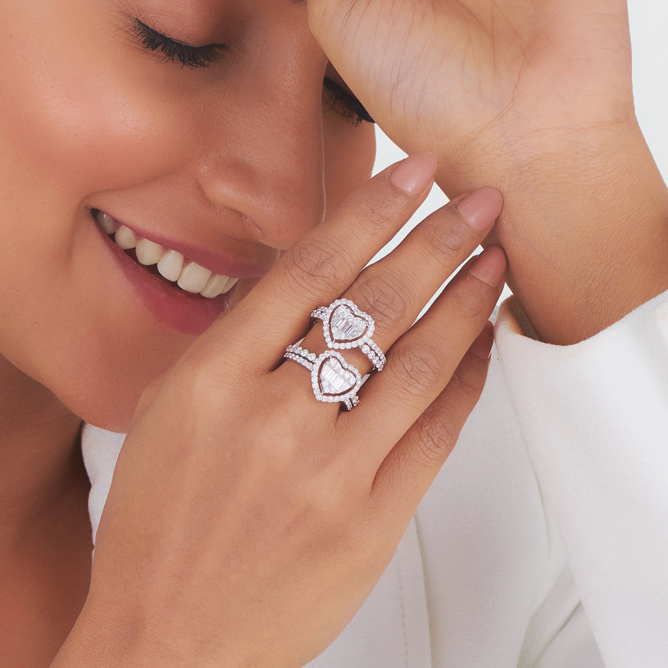 Enchante Twin Teardrop Baguette Ring - Zen Diamond India