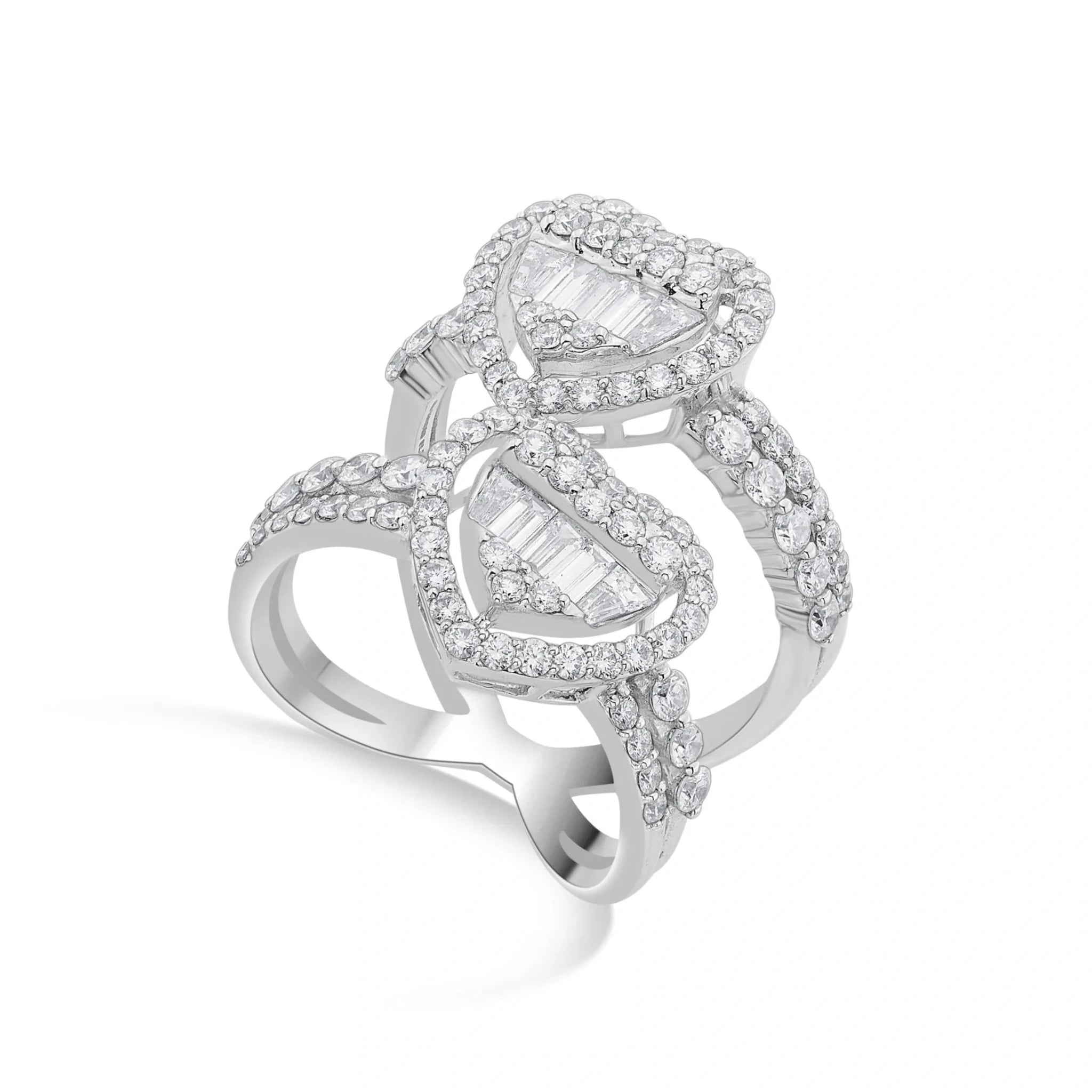 Enchante Twin Teardrop Baguette Ring - Zen Diamond India