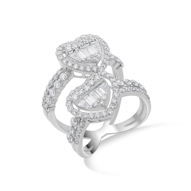 Enchante Twin Teardrop Baguette Ring - Zen Diamond India