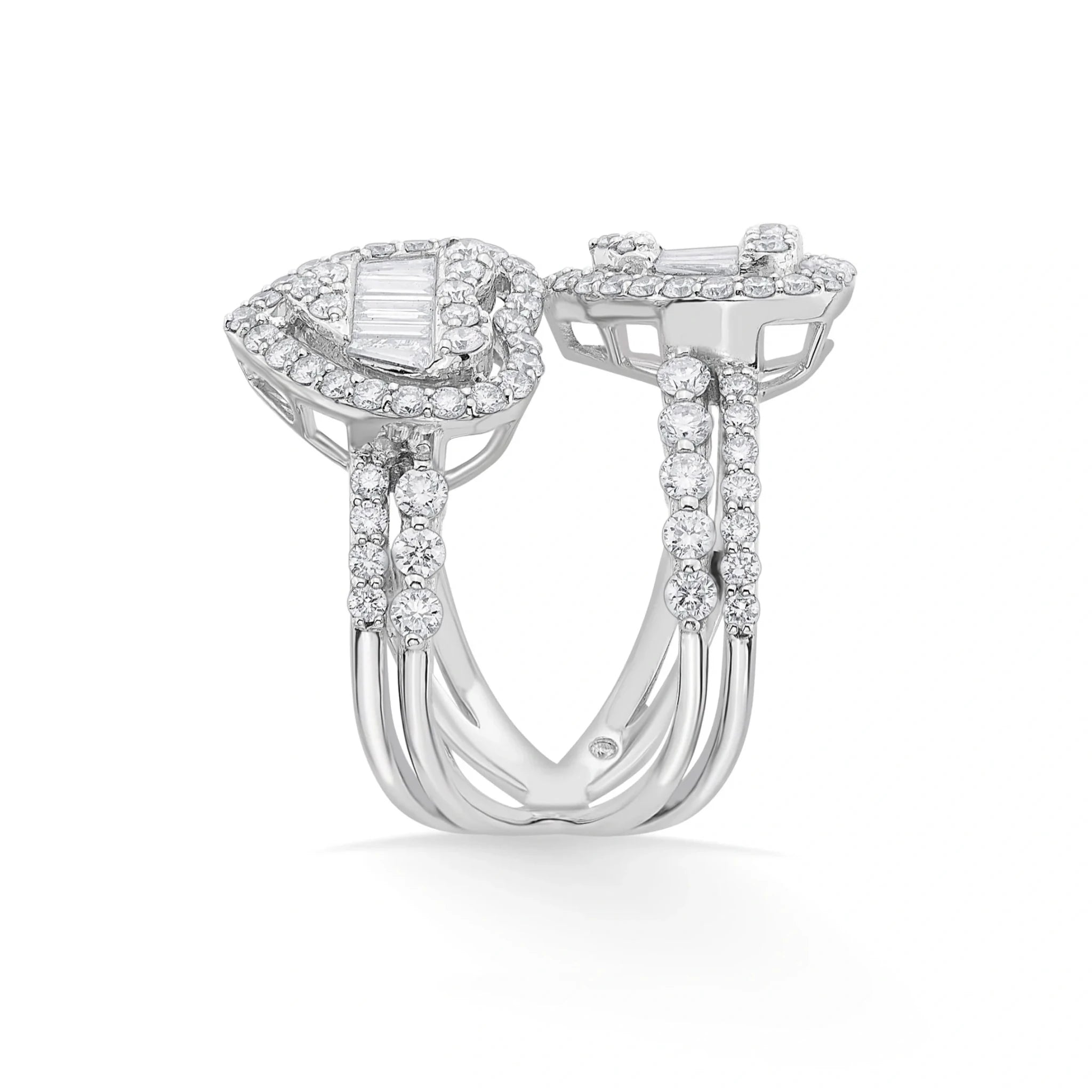 Enchante Twin Teardrop Baguette Ring - Zen Diamond India