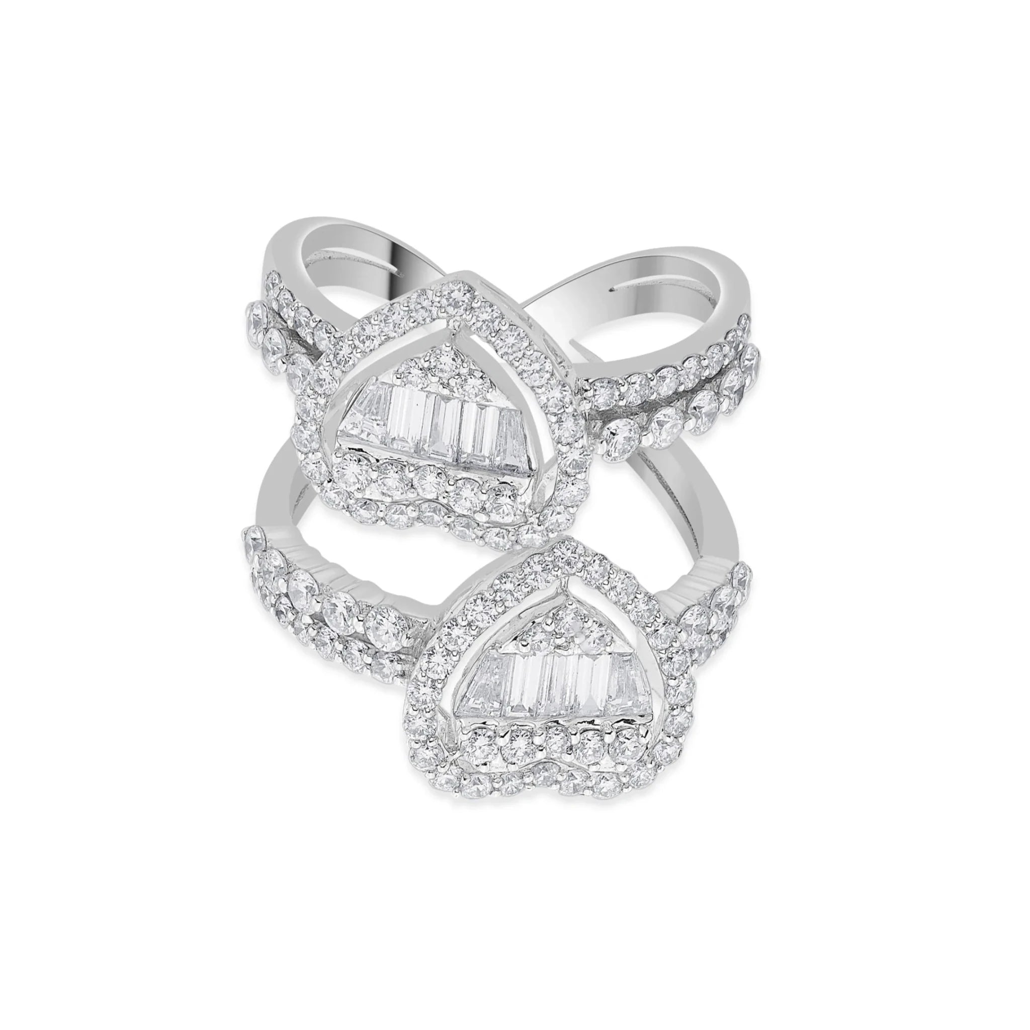 Enchante Twin Teardrop Baguette Ring - Zen Diamond India
