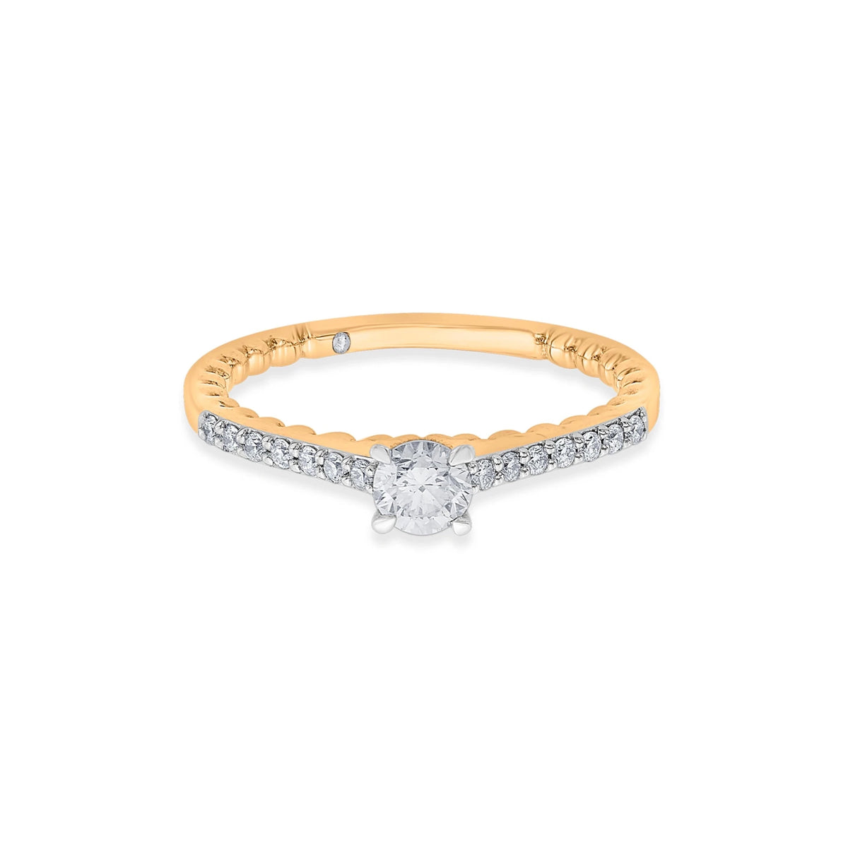 Solitaire Rope of Light Ring - Zen Diamond India