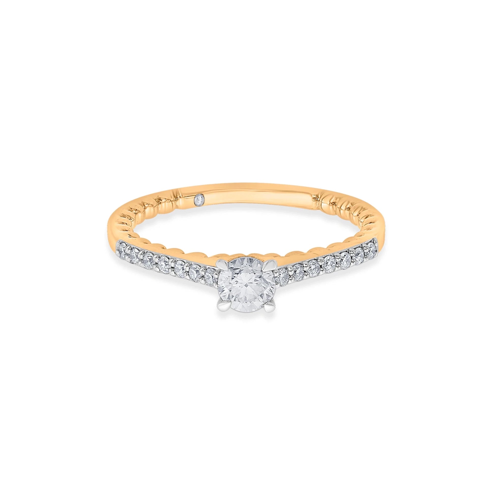 Solitaire Rope of Light Ring - Zen Diamond India