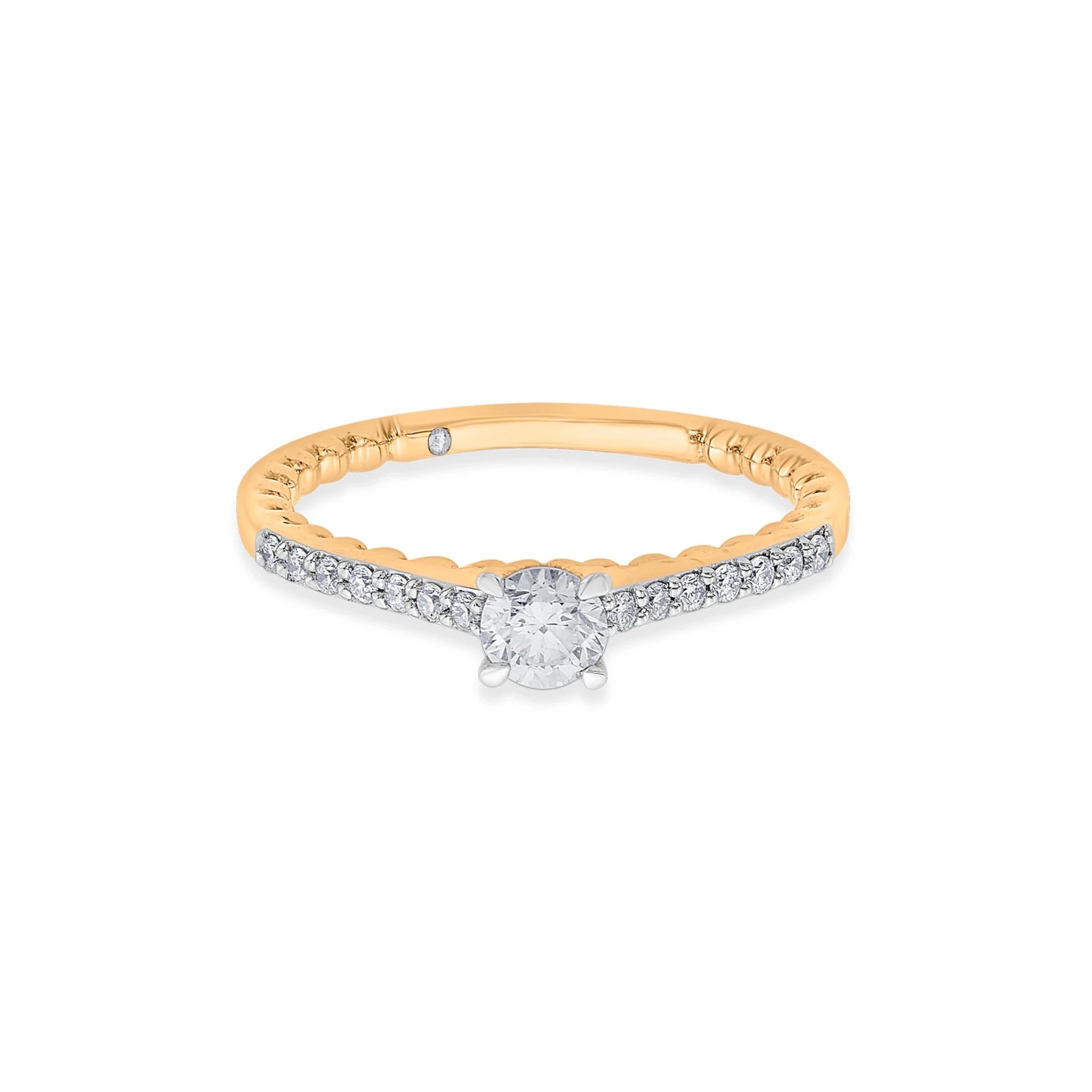 Solitaire Rope of Light Ring - Zen Diamond India