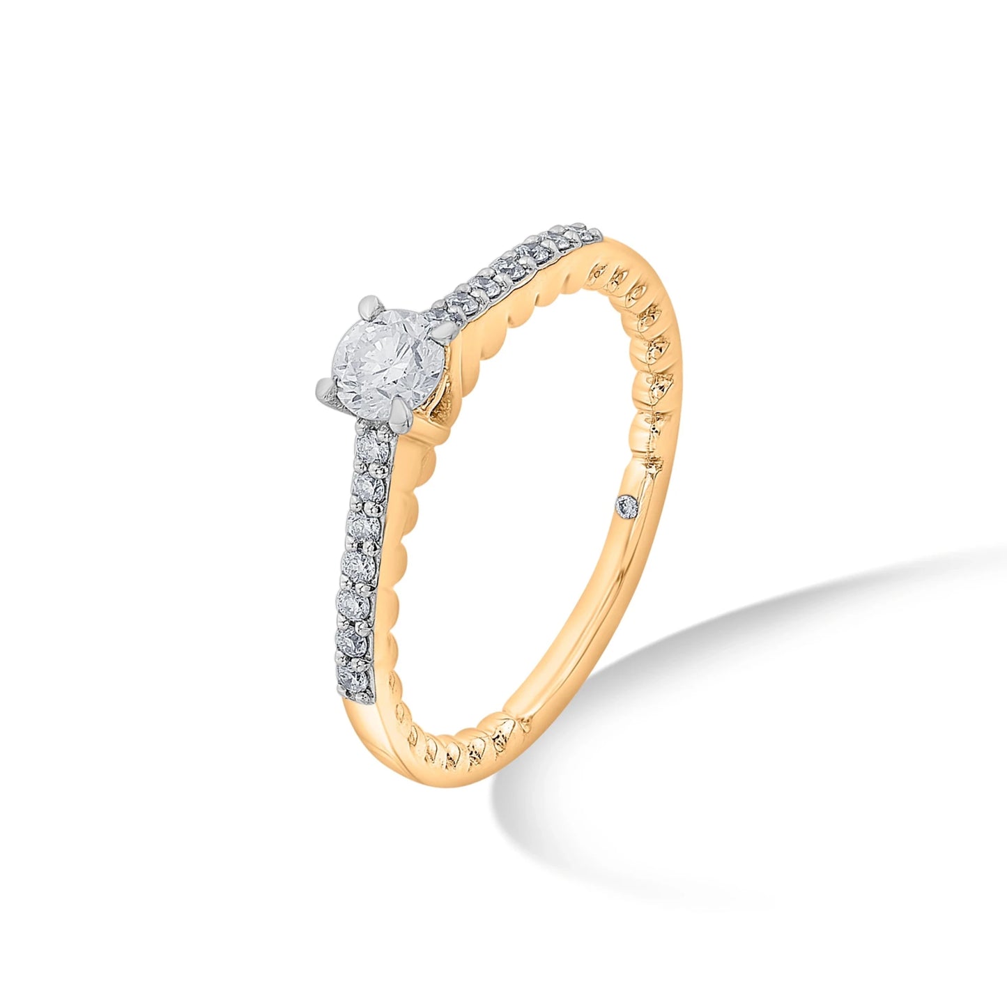 Solitaire Rope of Light Ring - Zen Diamond India