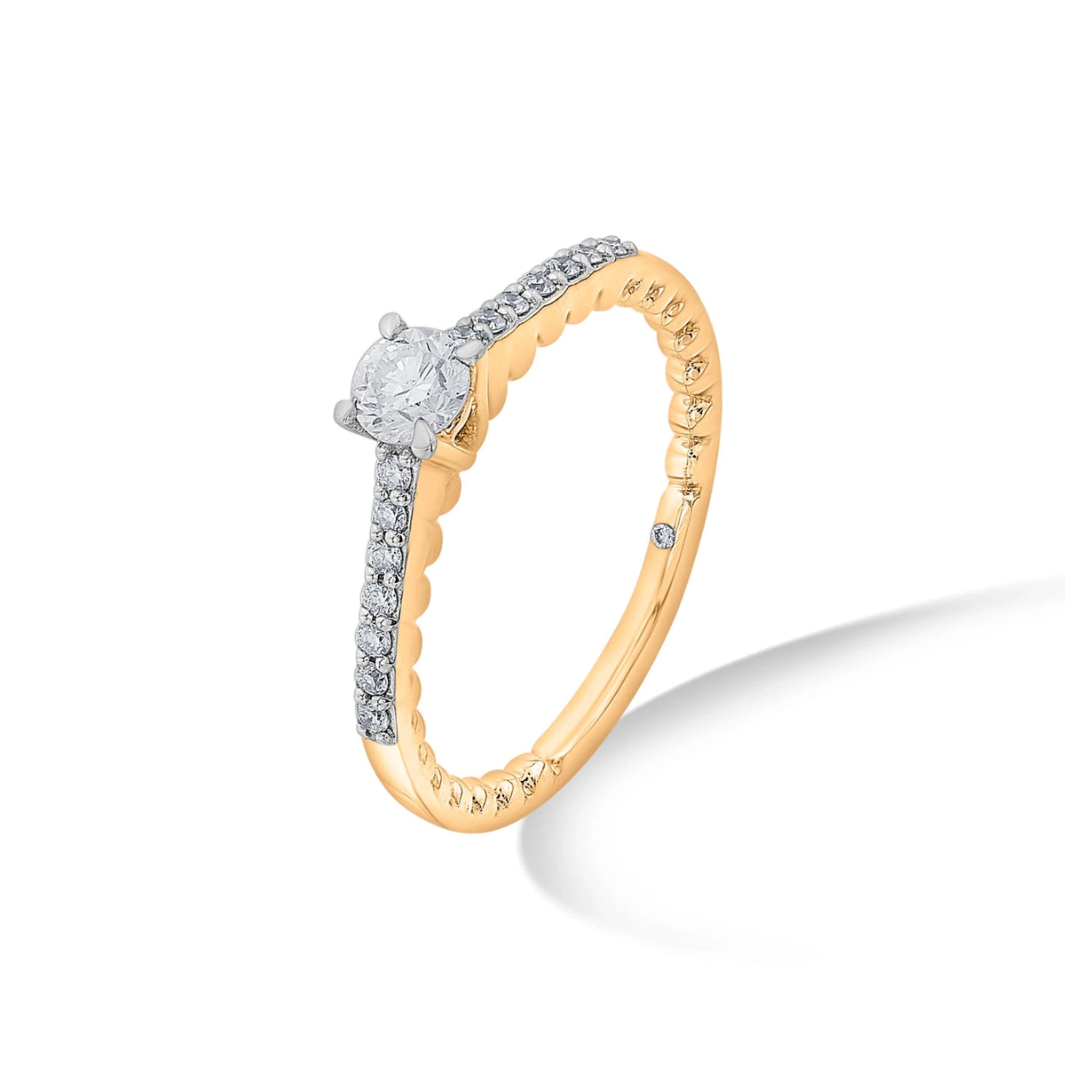Solitaire Rope of Light Ring - Zen Diamond India