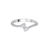 Solitaire Dewdrop Duet Ring