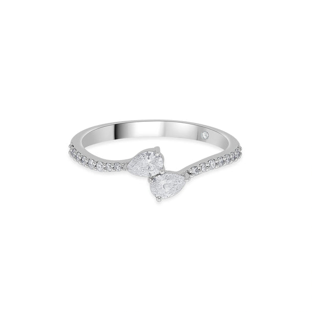 Solitaire Dewdrop Duet Ring