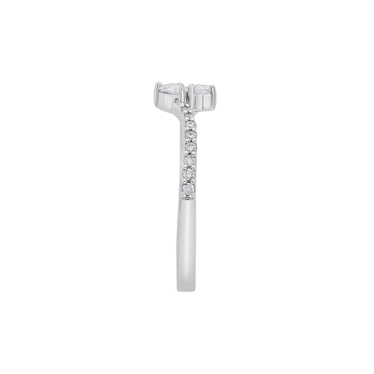 Solitaire Dewdrop Duet Ring