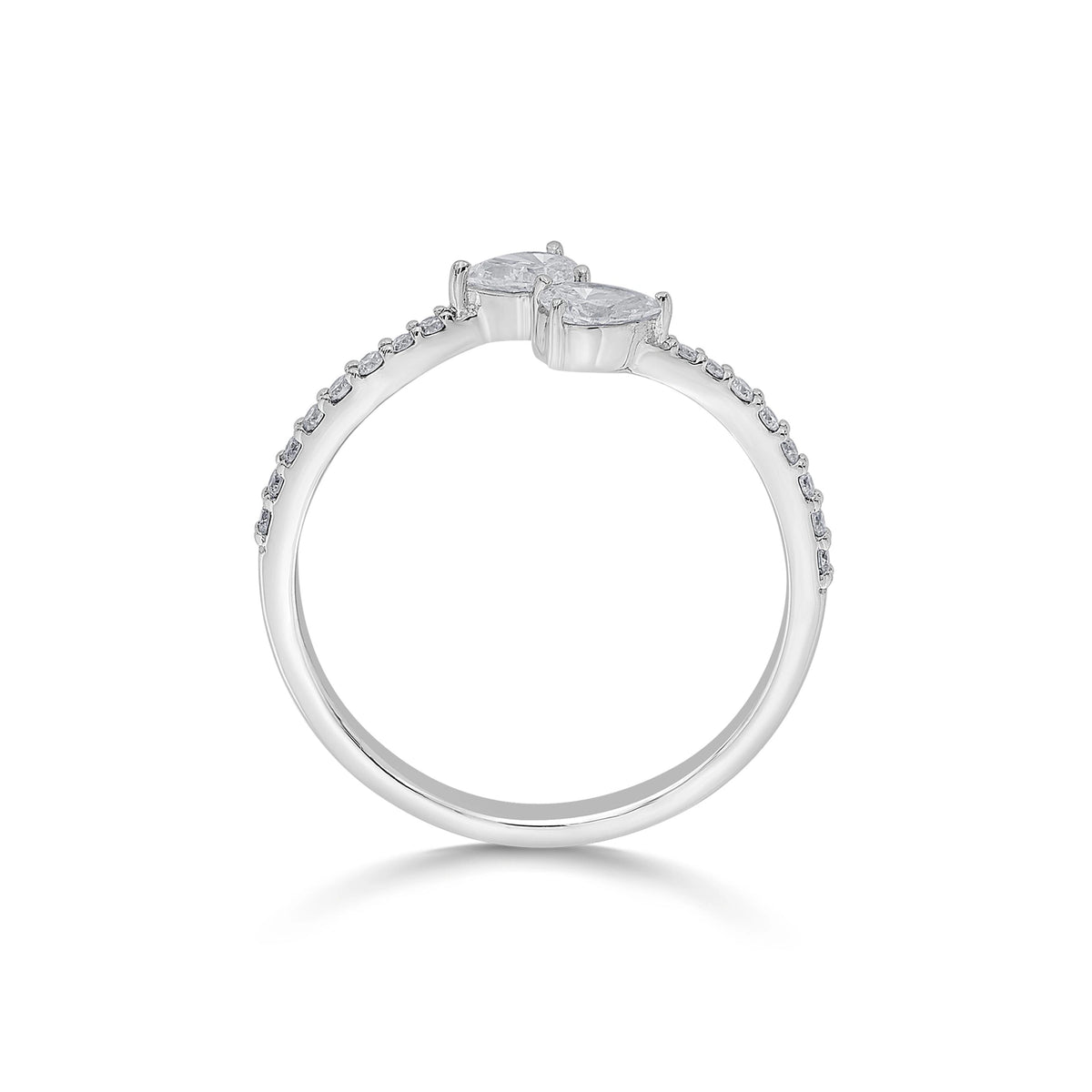 Solitaire Dewdrop Duet Ring