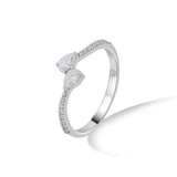 Solitaire Dewdrop Duet Ring