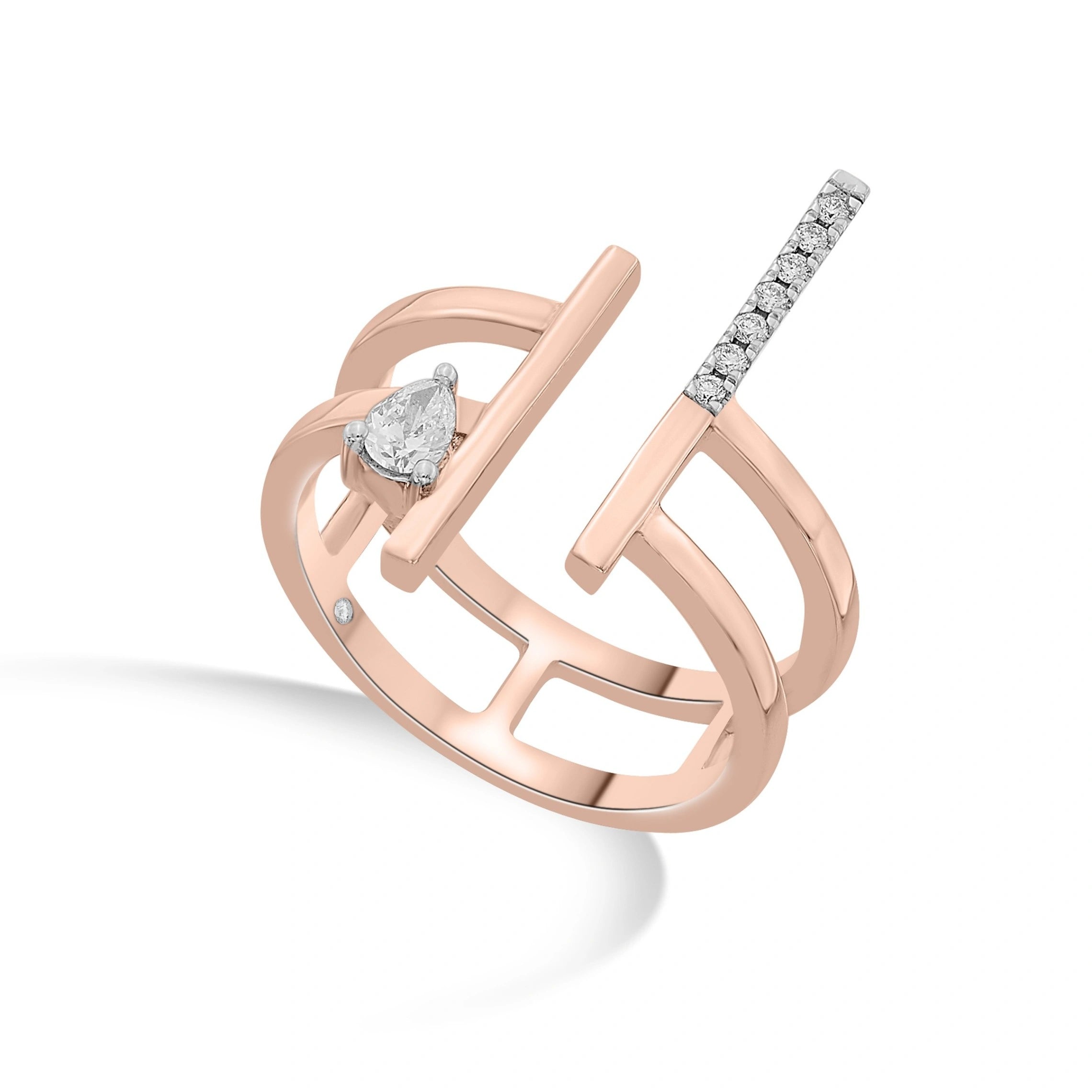 Boujee Pear Luxe Parallel Diamond Ring