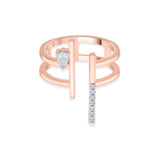 Boujee Pear Luxe Parallel Diamond Ring - Zen Diamond India
