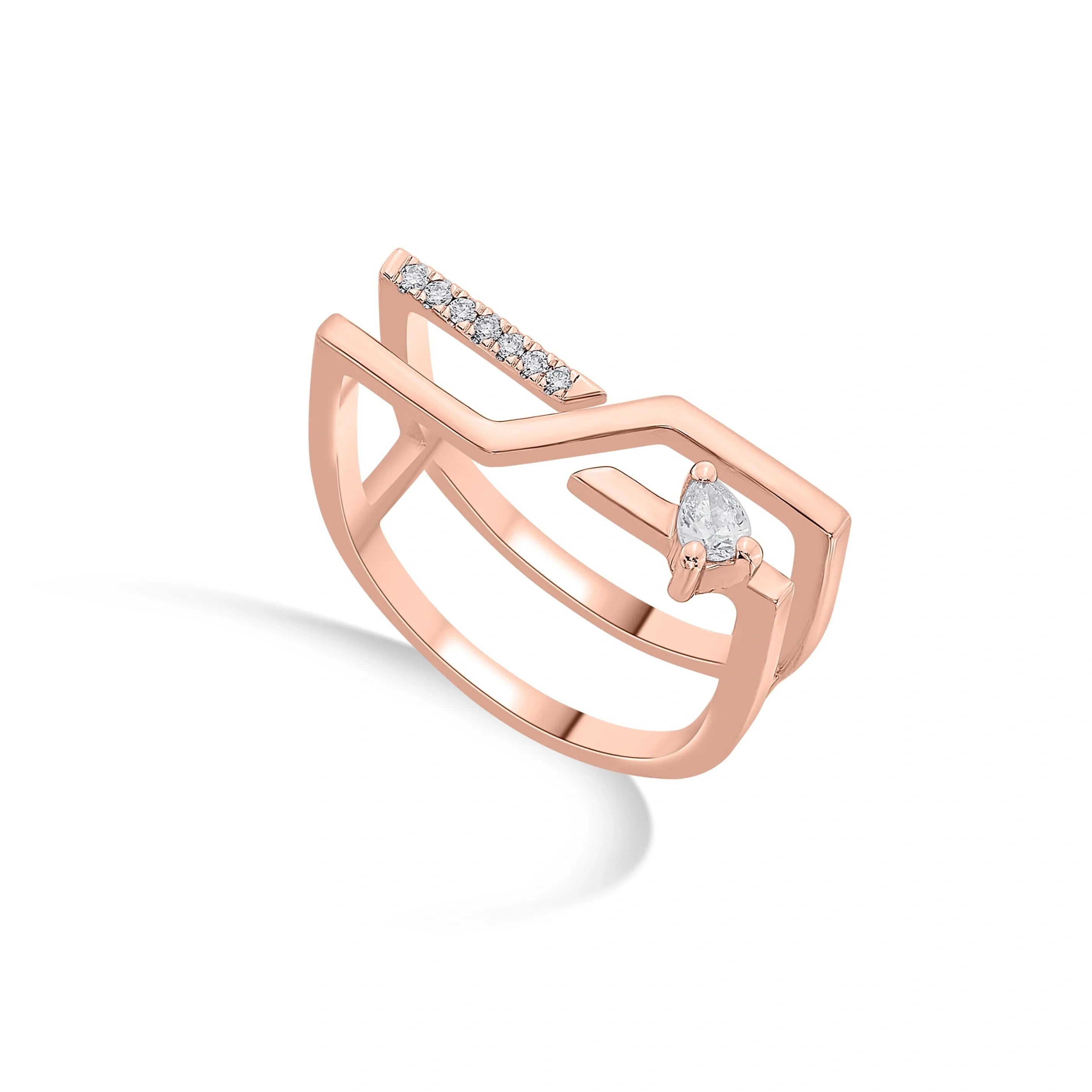 Boujee Velocity Arc Diamond Ring - Zen Diamond India