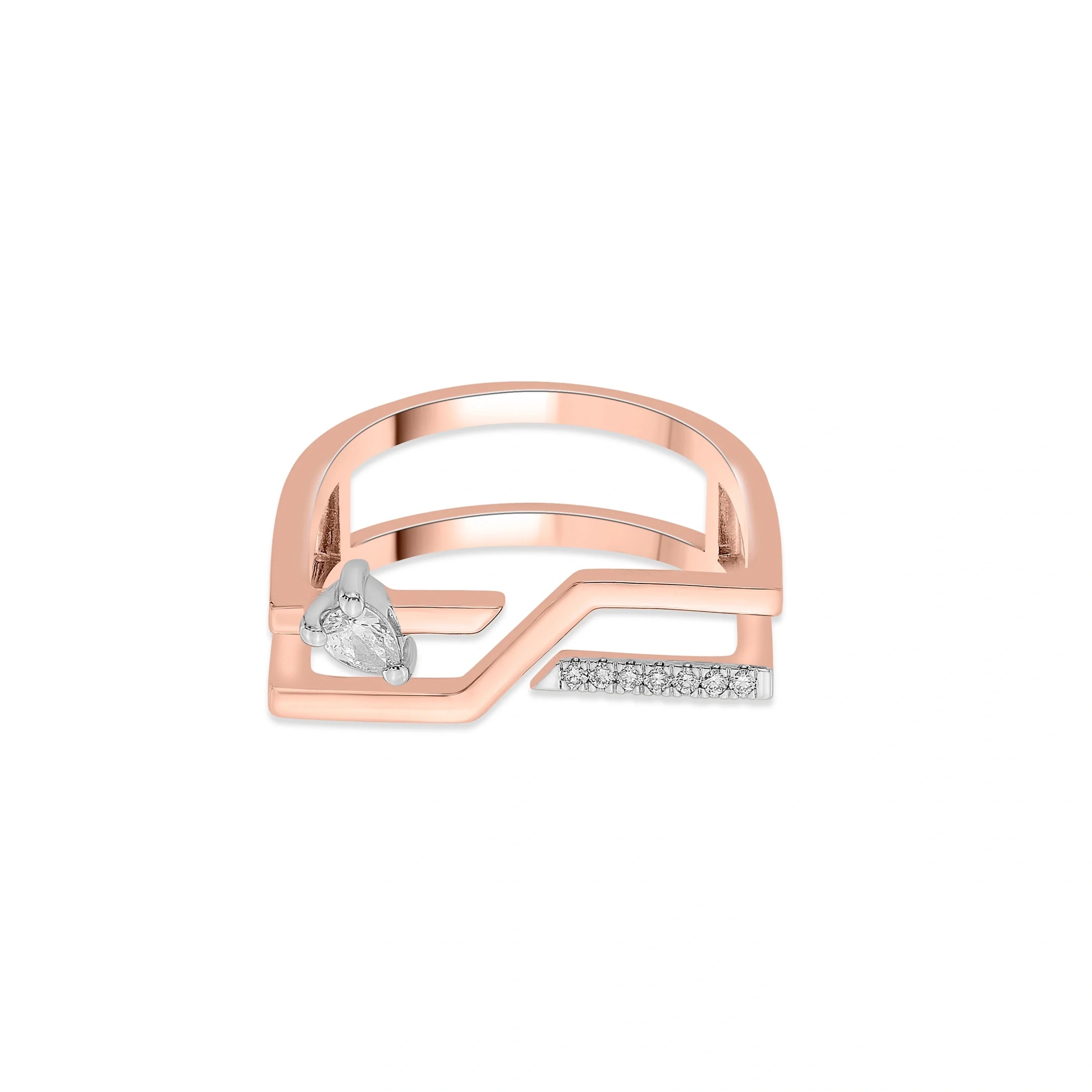 Boujee Velocity Arc Diamond Ring - Zen Diamond India
