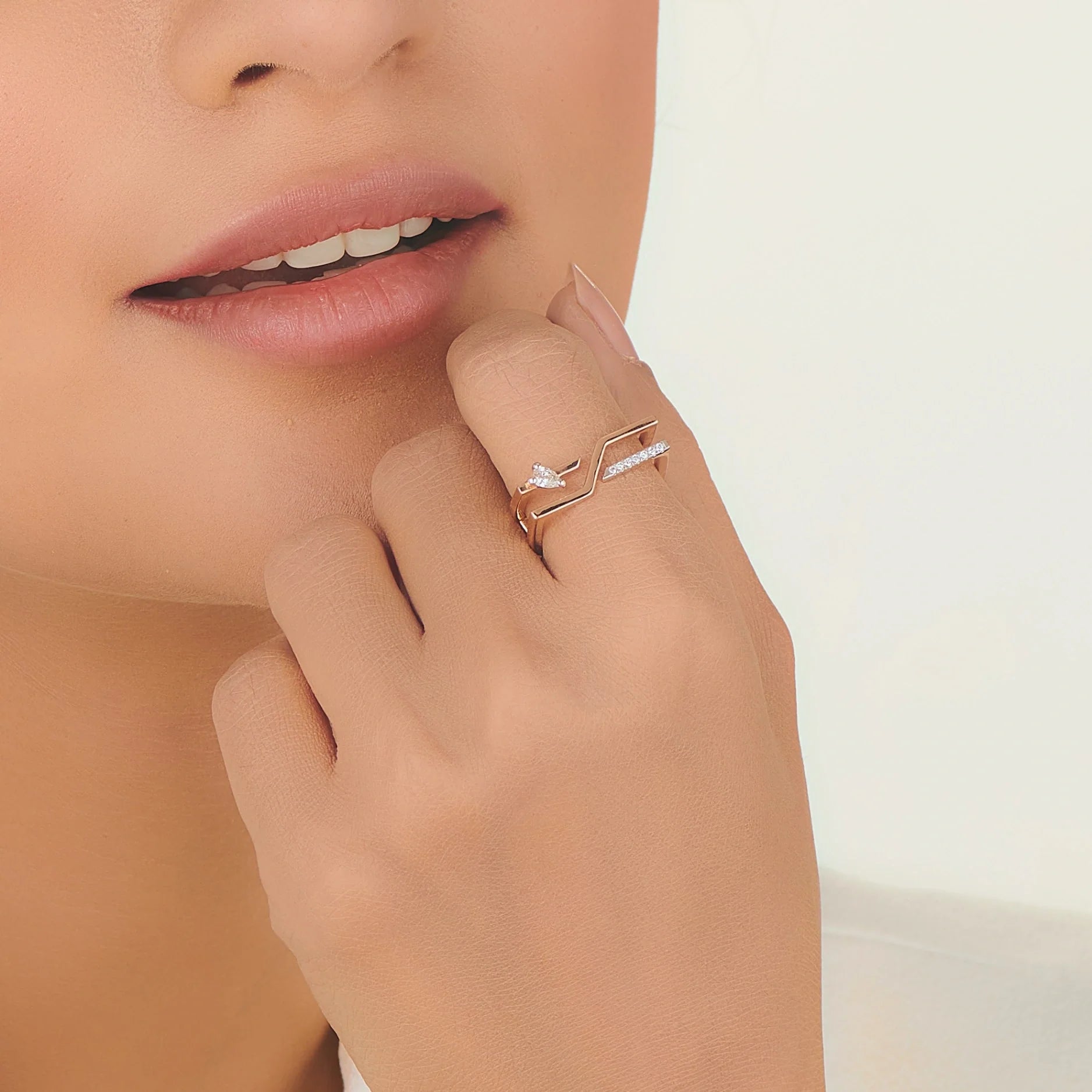 Boujee Velocity Arc Diamond Ring - Zen Diamond India