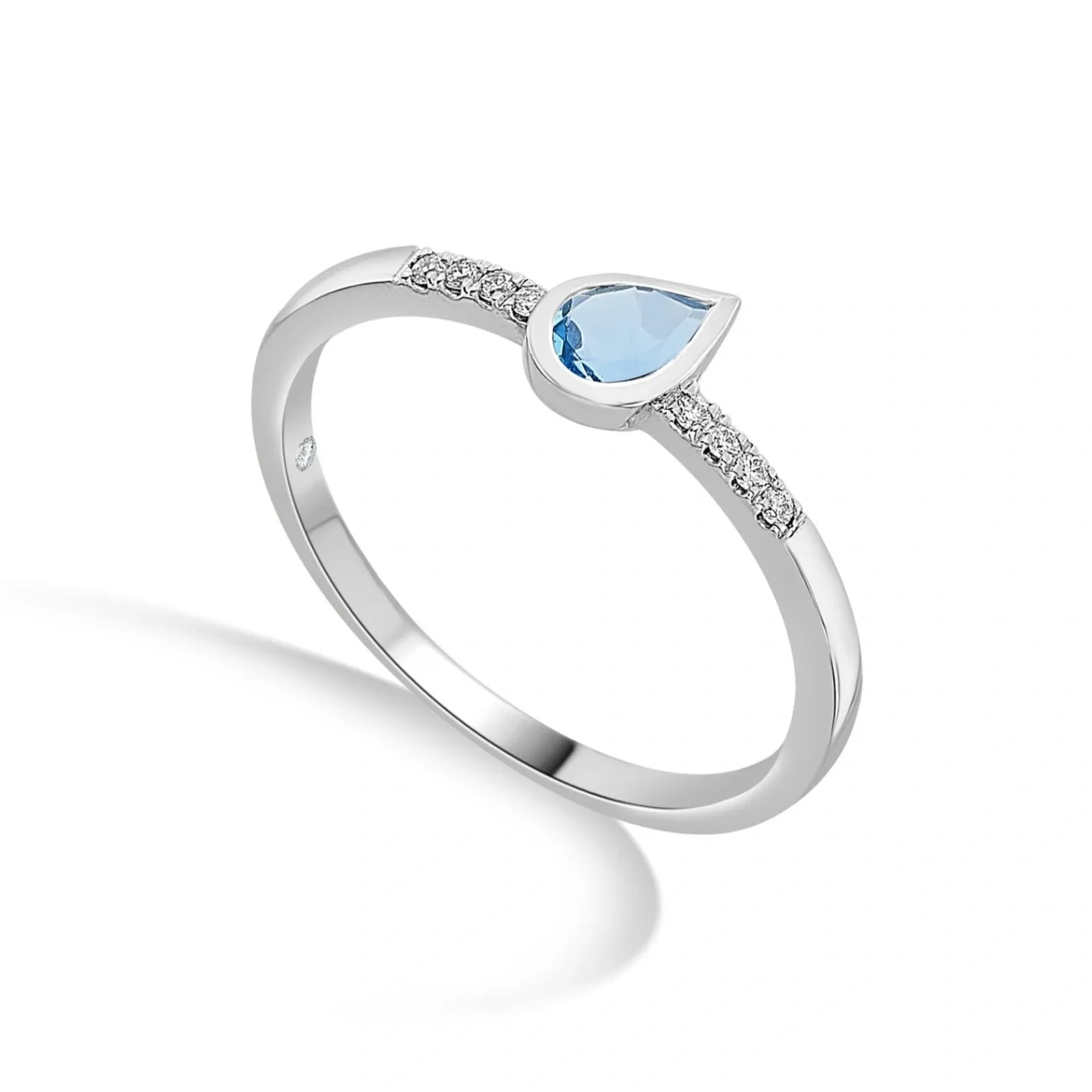 Color Pop Drop Elegance Ring in Blue Topaz - Zen Diamond India