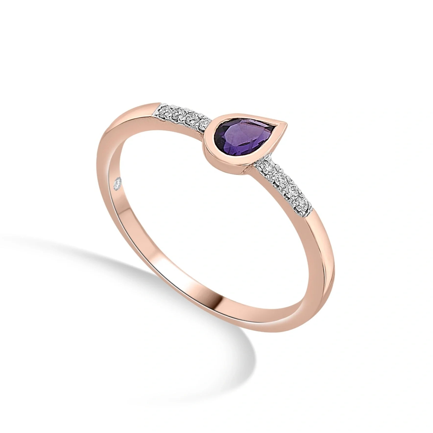 Color Pop Drop Elegance Ring in Amethyst - Zen Diamond India