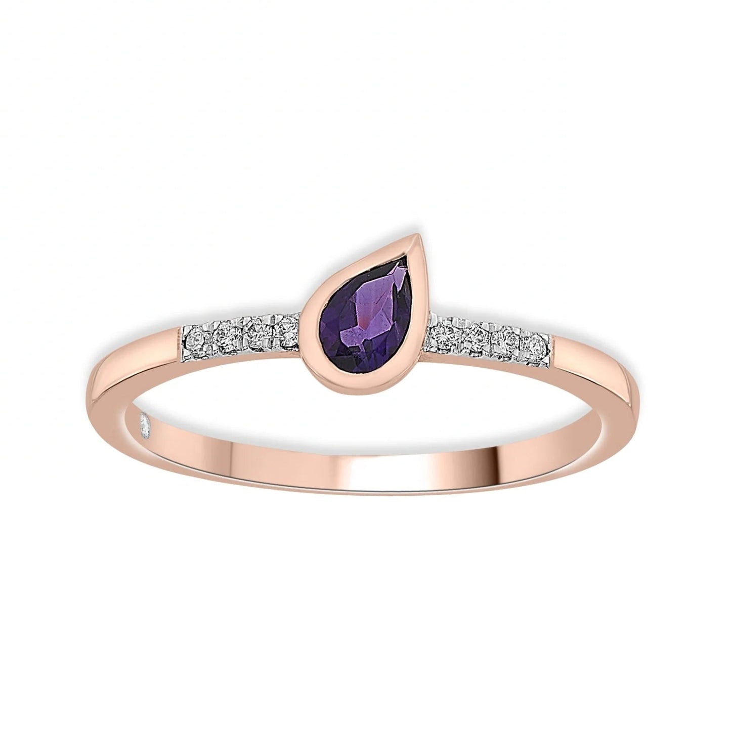 Color Pop Drop Elegance Ring in Amethyst - Zen Diamond India