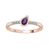 Color Pop Drop Elegance Ring in Amethyst - Zen Diamond India