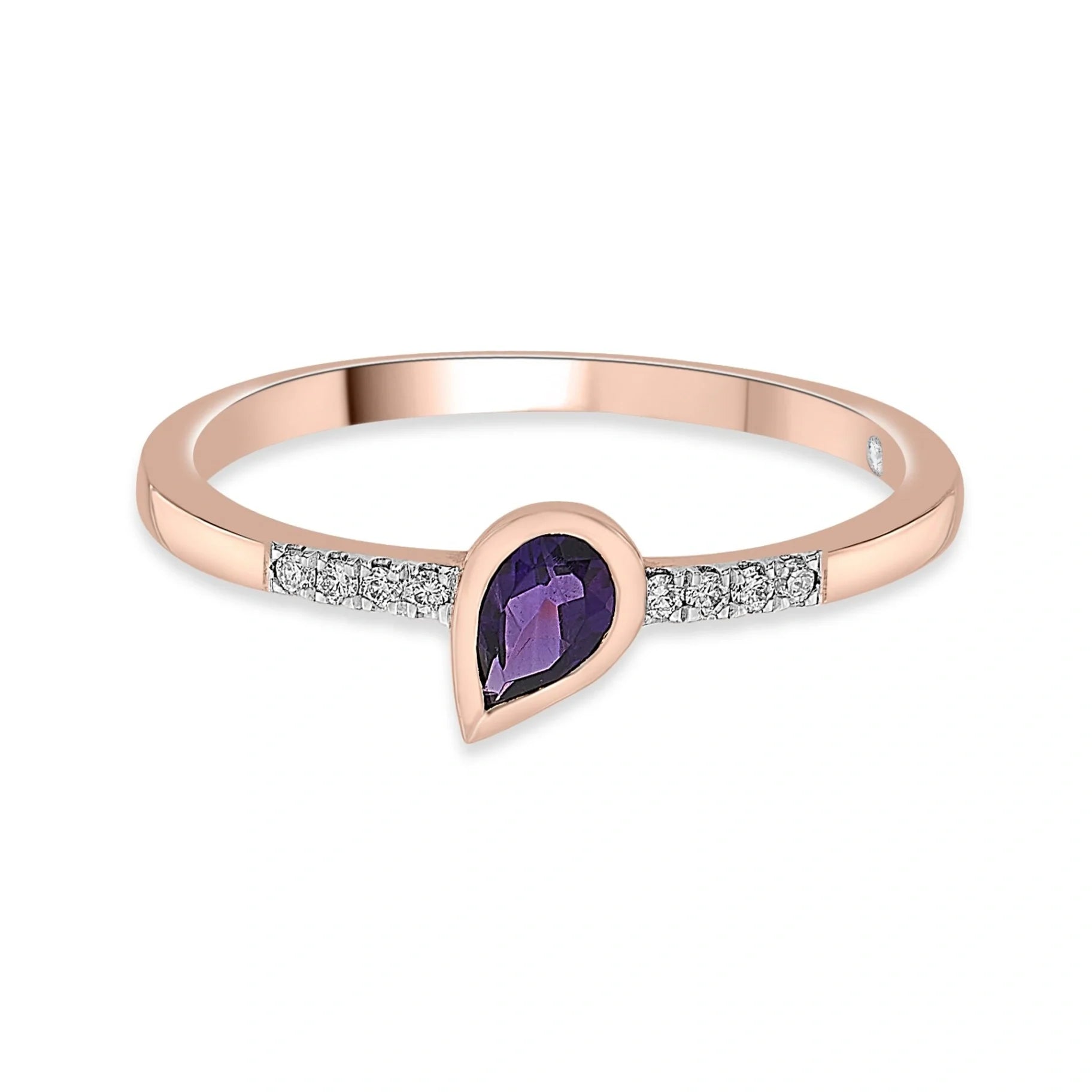 Color Pop Drop Elegance Ring in Amethyst - Zen Diamond India