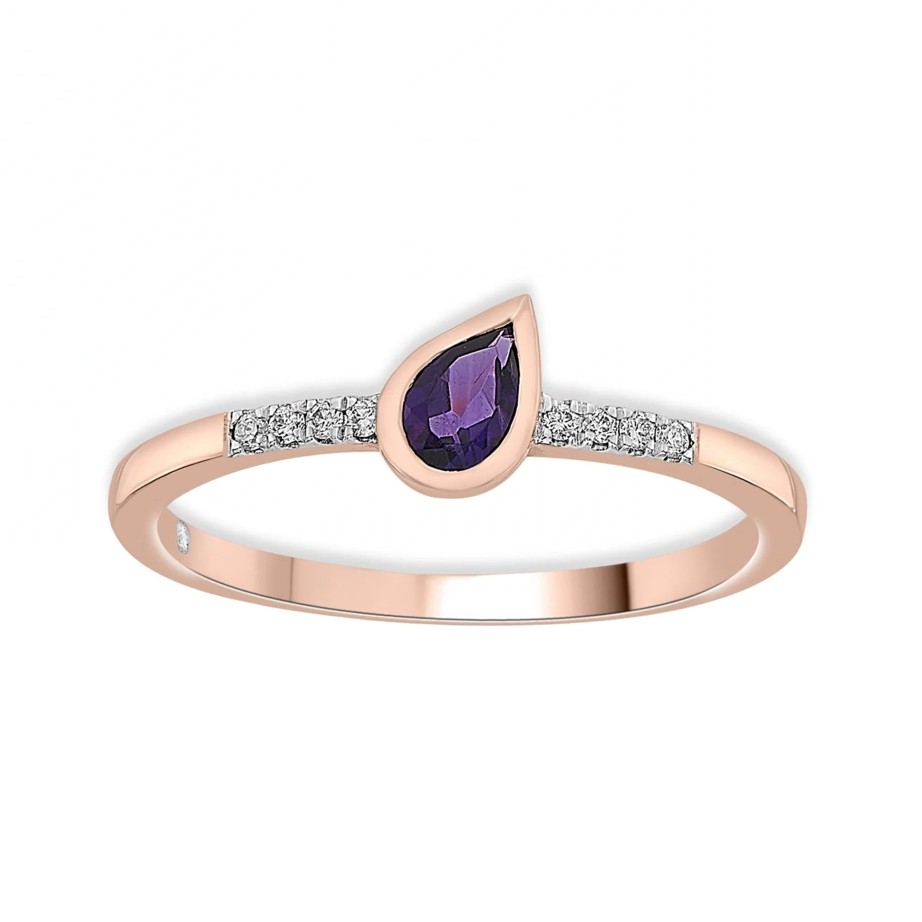 Color Pop Drop Elegance Ring in Amethyst - Zen Diamond India