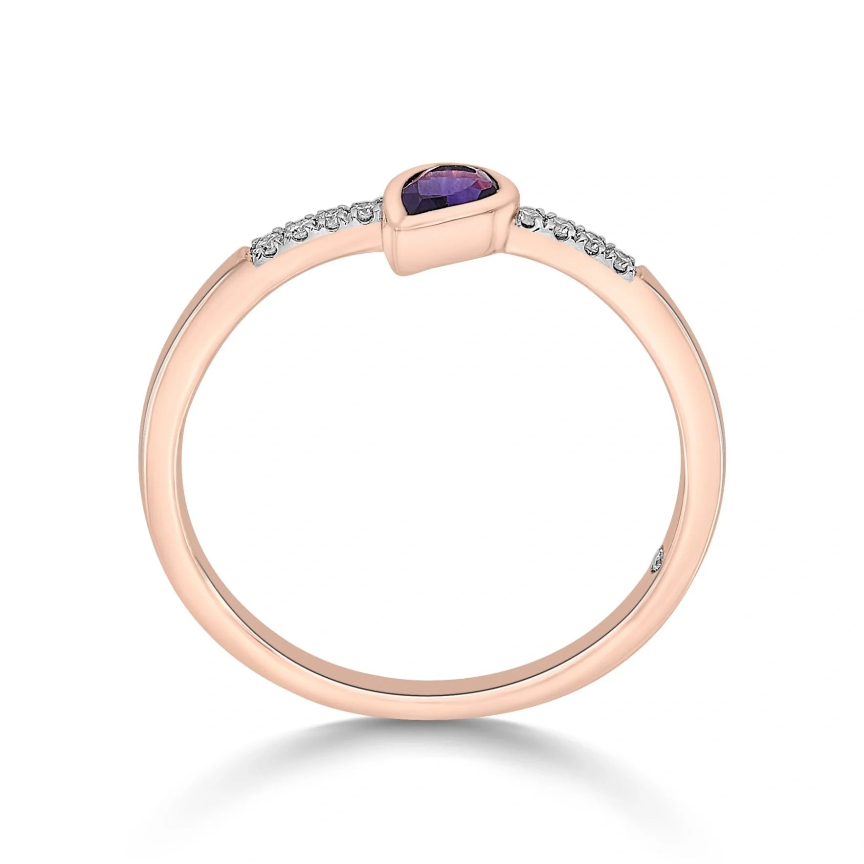 Color Pop Drop Elegance Ring in Amethyst - Zen Diamond India