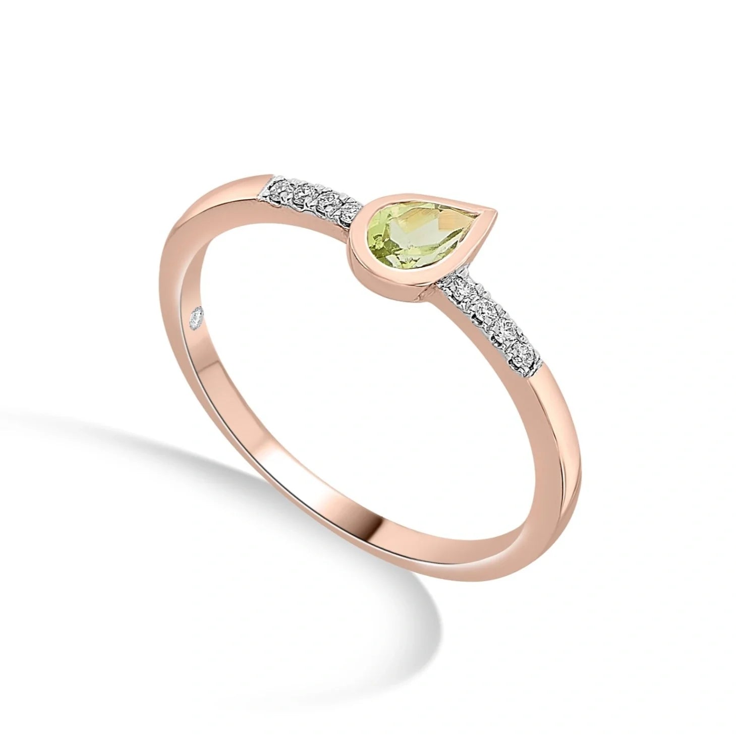 Color Pop Drop Elegance Ring in Peridot - Zen Diamond India
