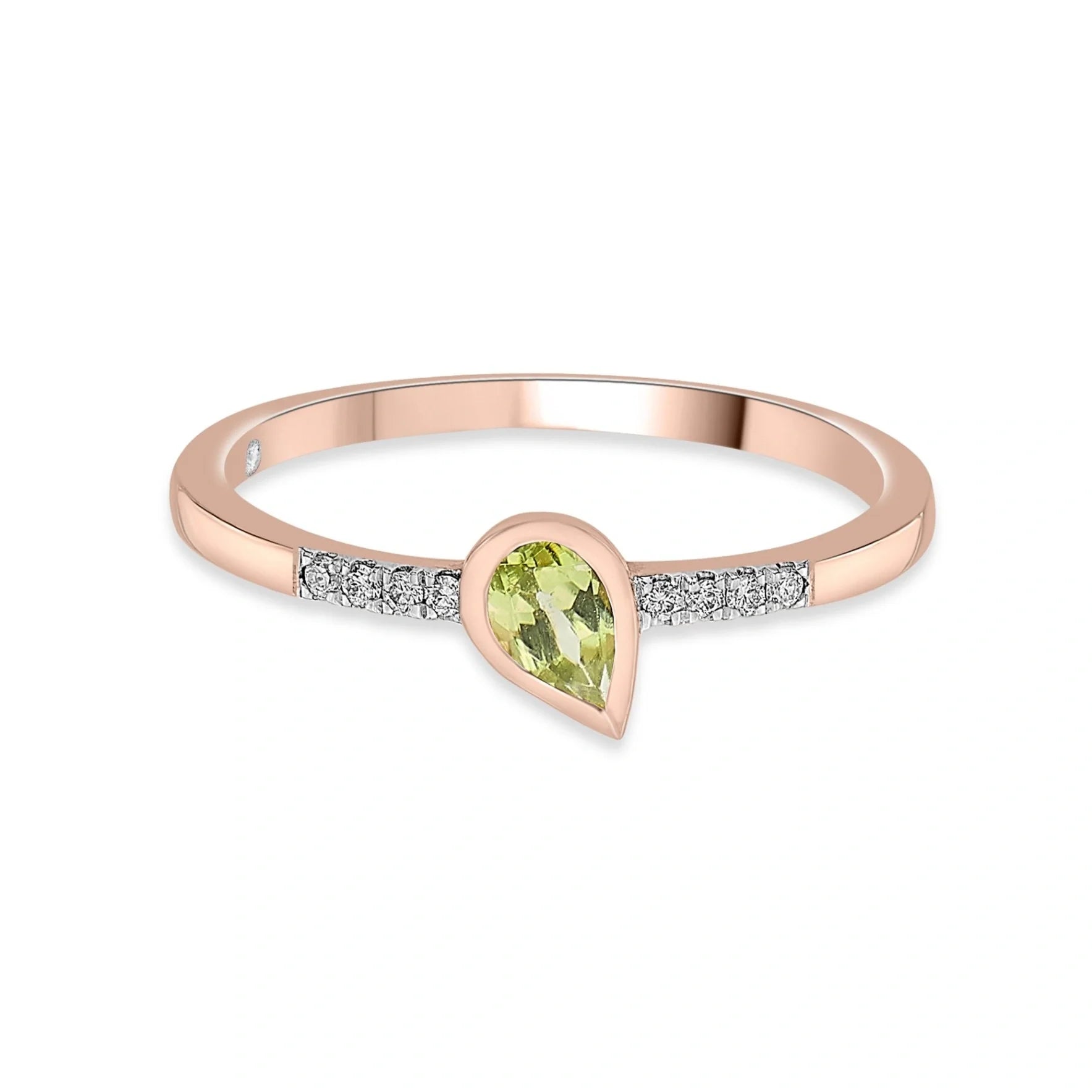 Color Pop Drop Elegance Ring in Peridot - Zen Diamond India