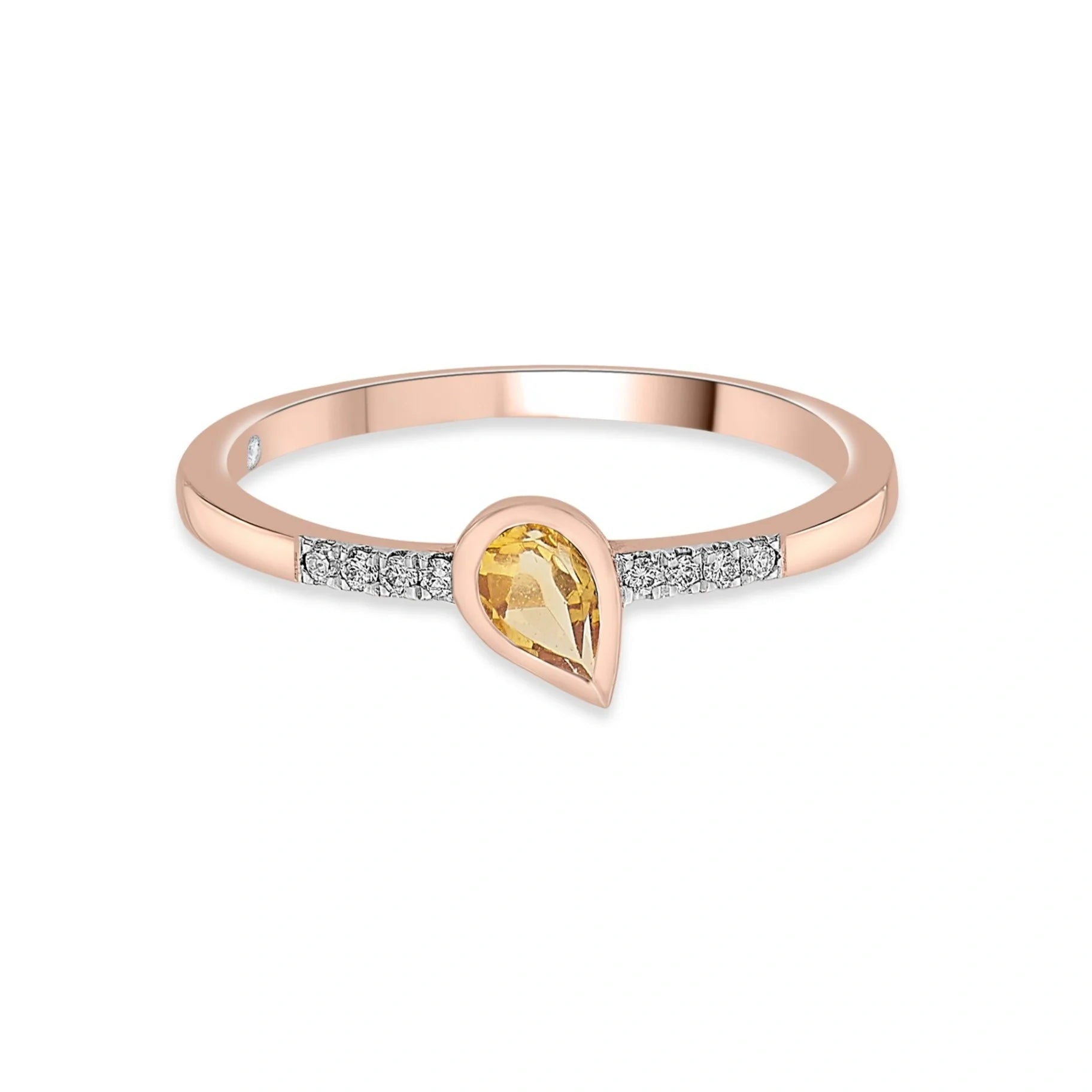 Color Pop Drop Elegance Ring in Citrine - Zen Diamond India
