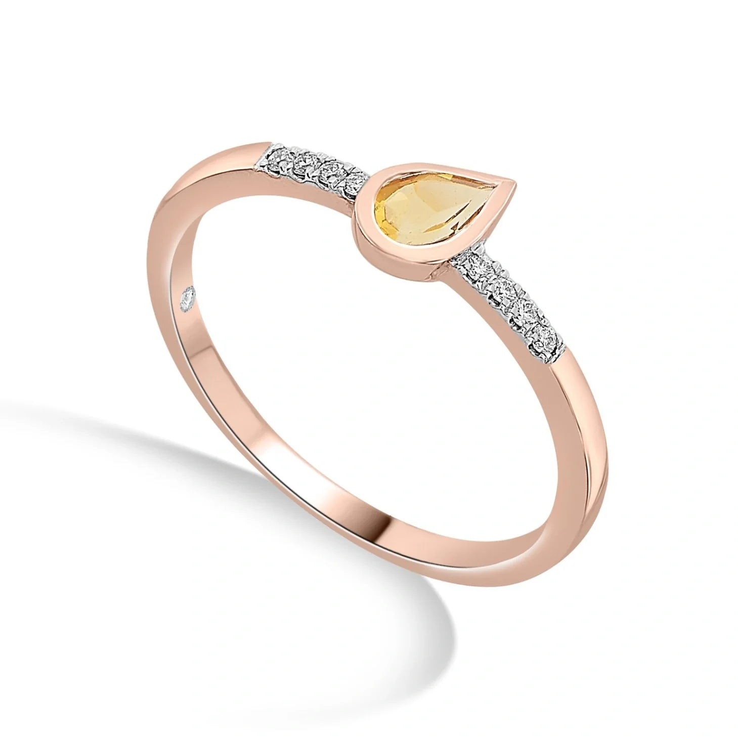 Color Pop Drop Elegance Ring in Citrine - Zen Diamond India