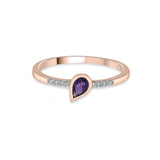 Color Pop Drop Elegance Ring in Amethyst - Zen Diamond India
