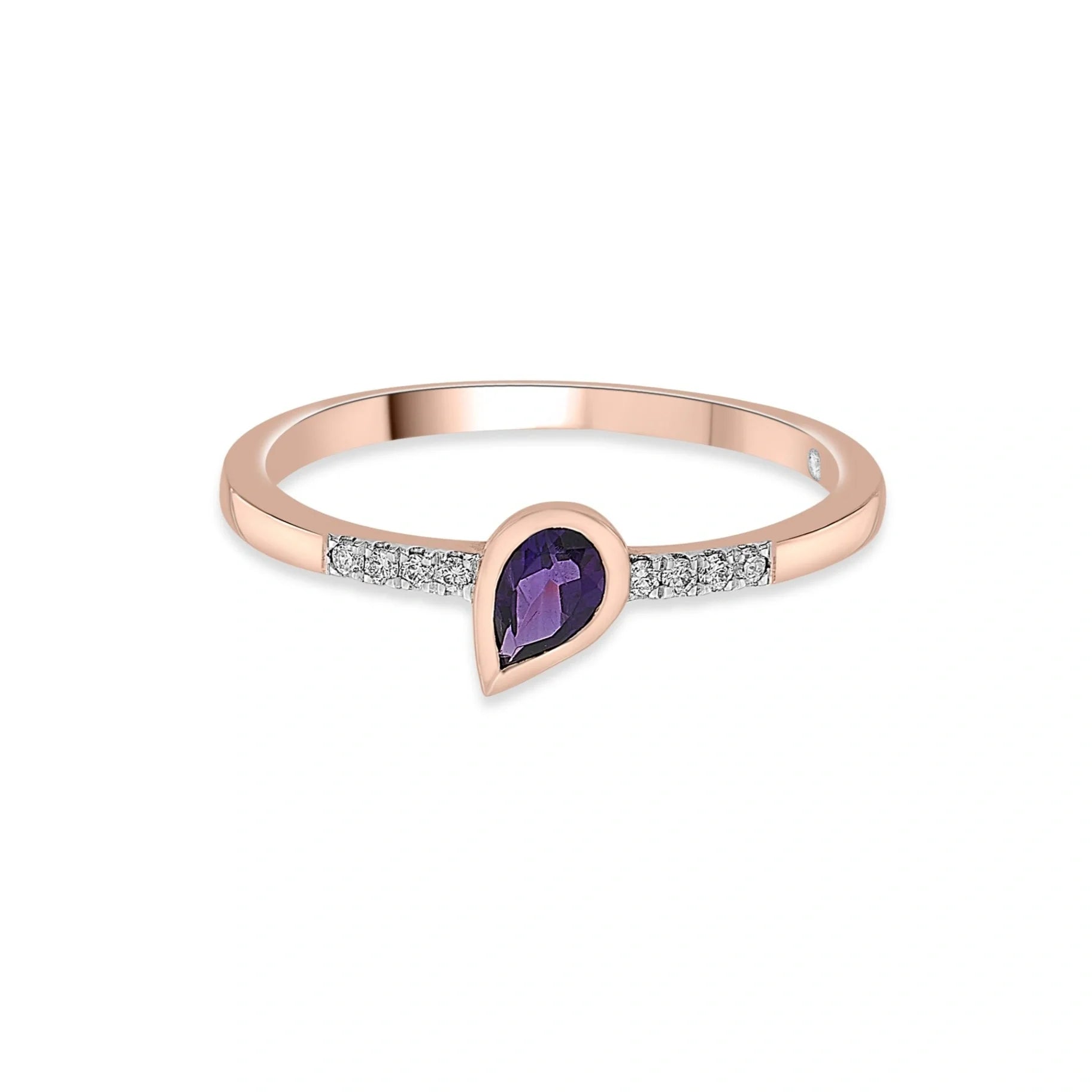 Color Pop Drop Elegance Ring in Amethyst - Zen Diamond India