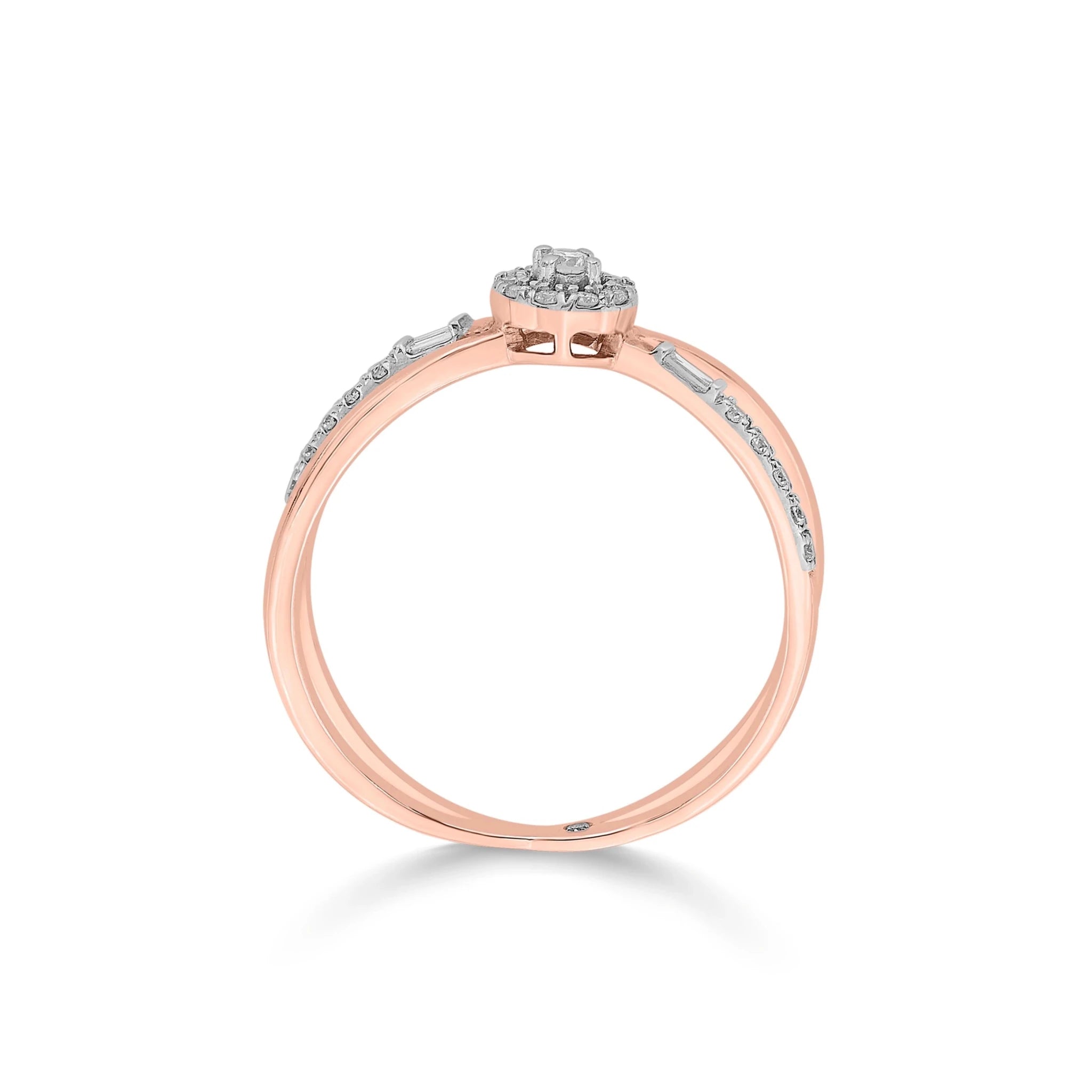 Bojuee Round Criss Cross Ring - Zen Diamond India