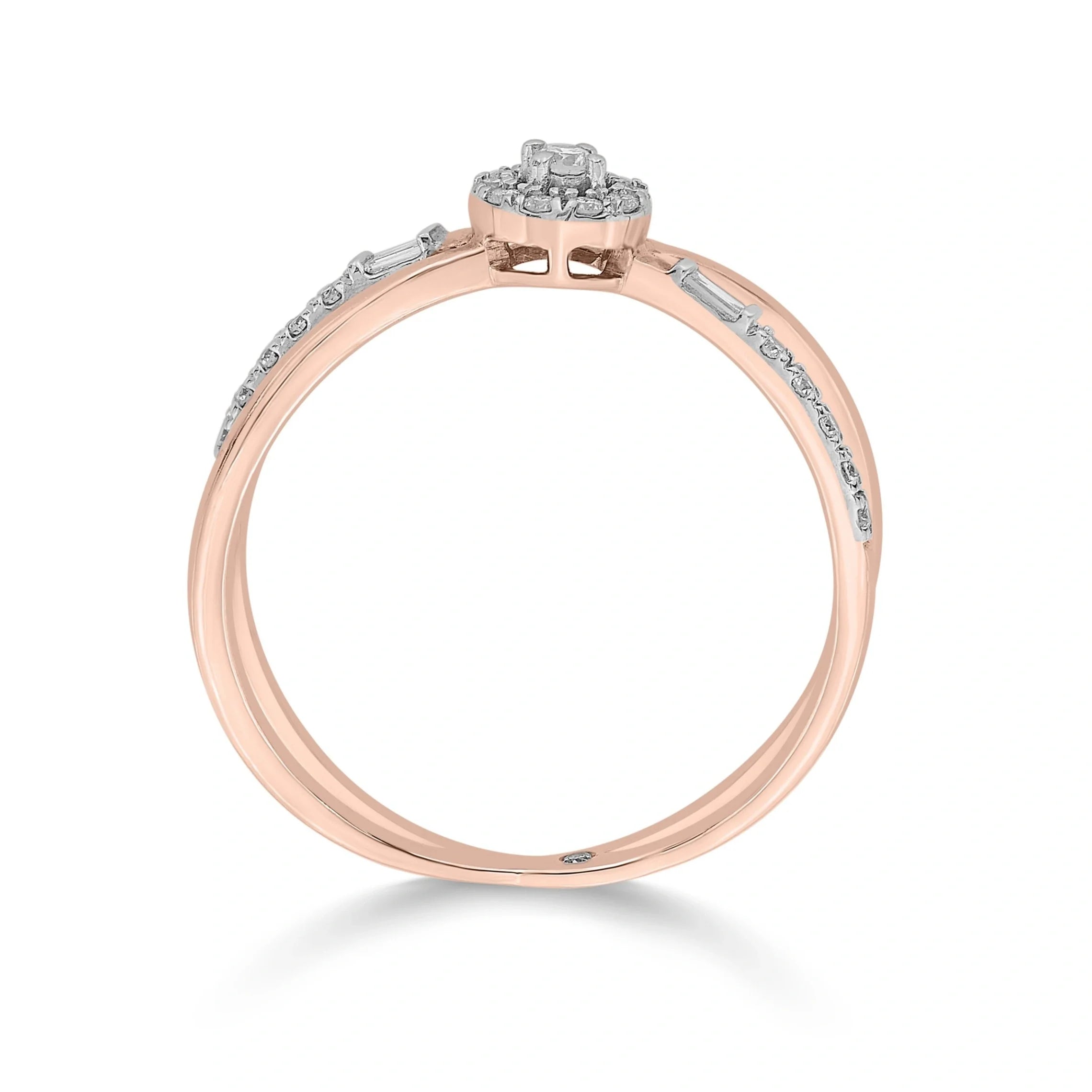 Bojuee Round Criss Cross Ring - Zen Diamond India