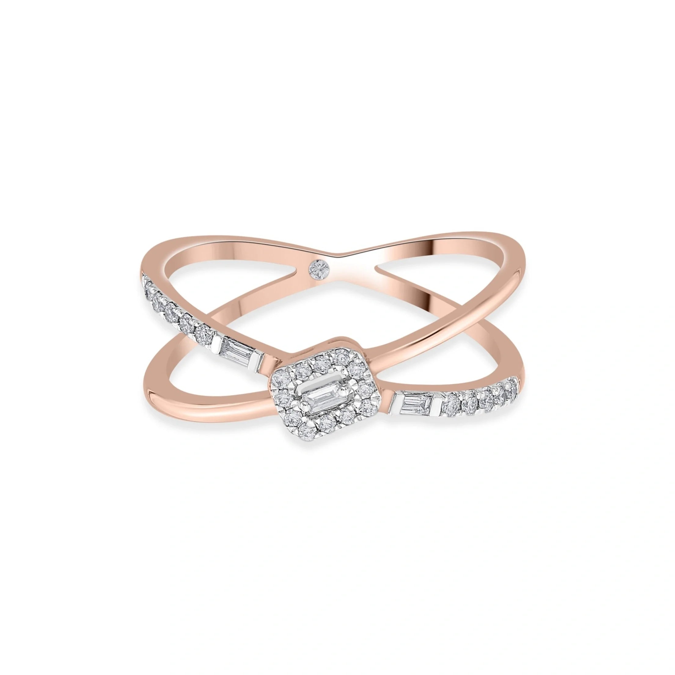 Boujee Emerald Criss Cross Ring - Zen Diamond India