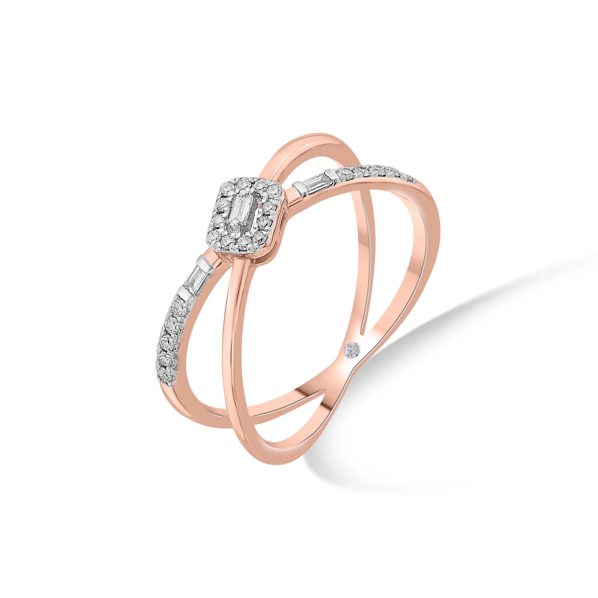 Boujee Emerald Criss Cross Ring - Zen Diamond India